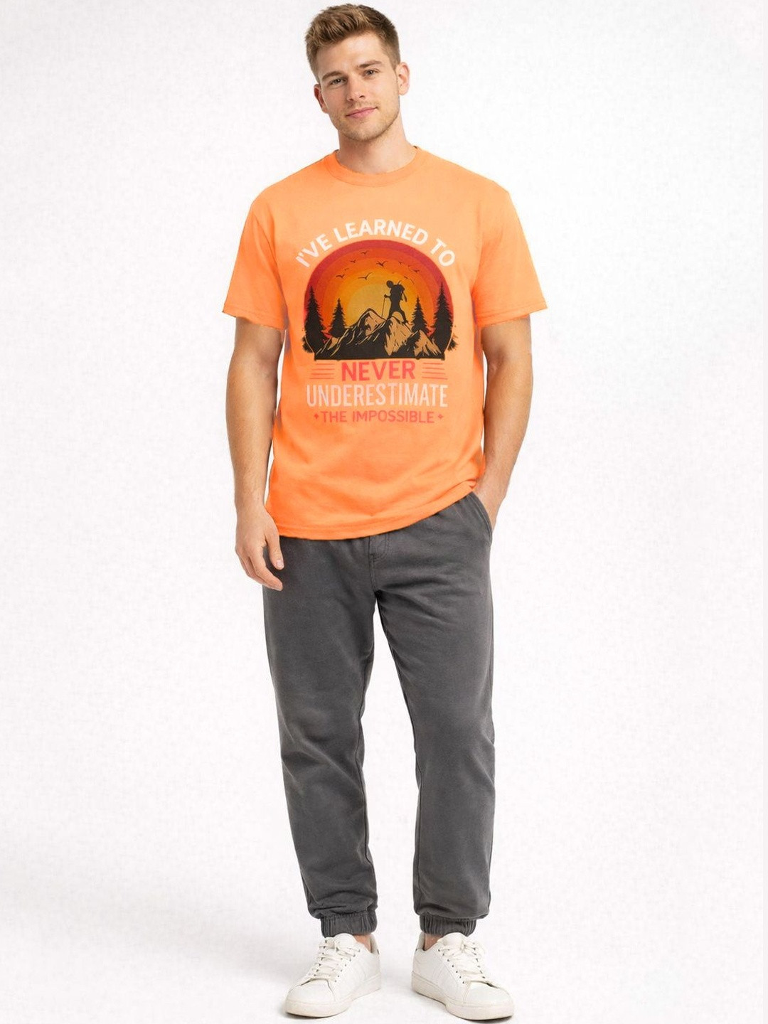 The Roadster Lifestyle Co Printed Pure Cotton Round Neck Tshirt