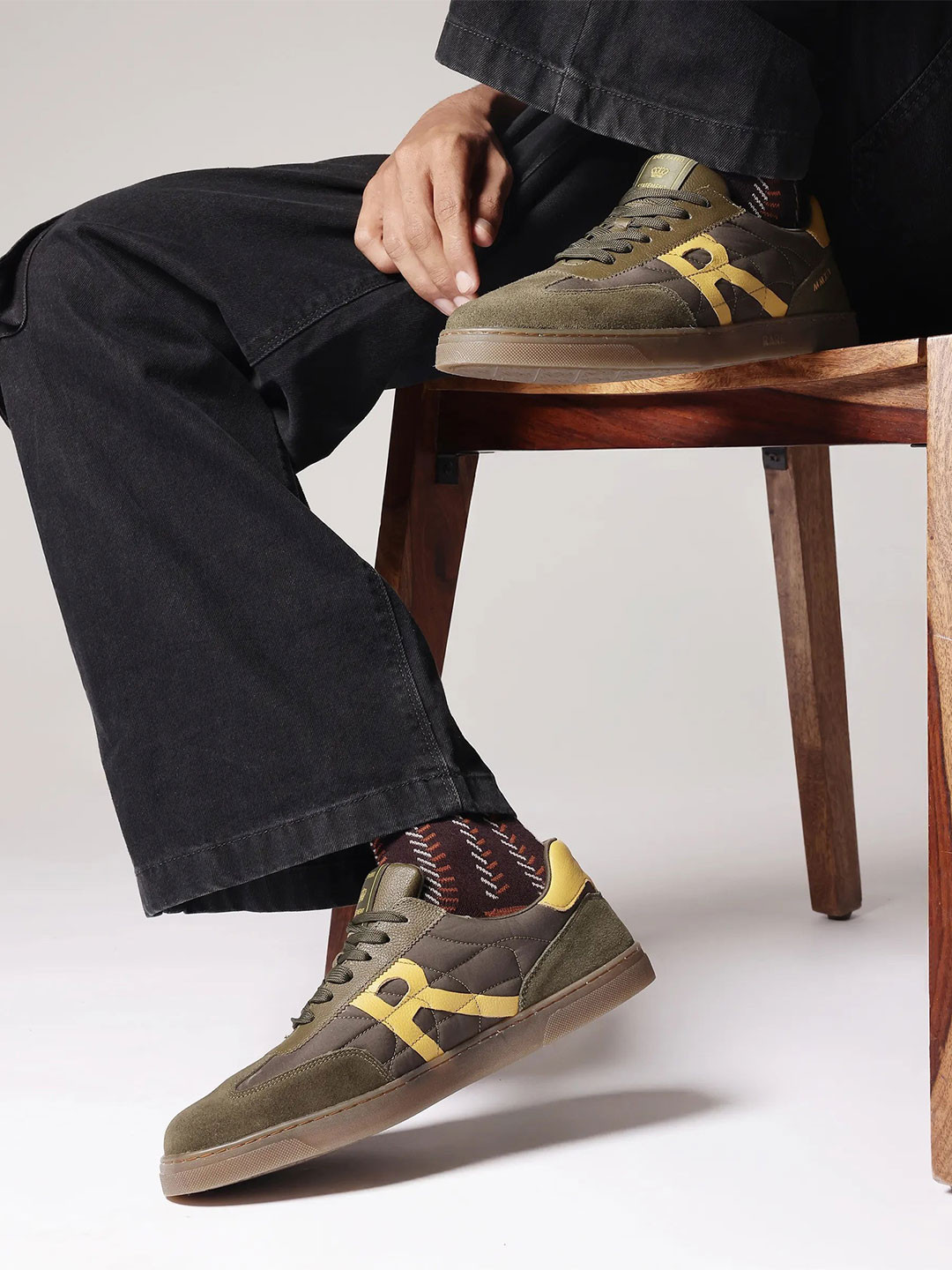 RARE RABBIT Men Colourblocked Leather Lace-Ups Sneakers
