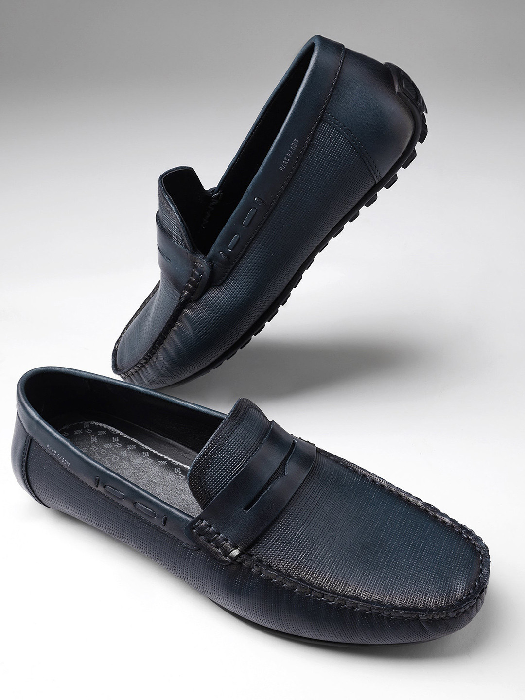 RARE RABBIT Men Saffian Textured Formal Loafers