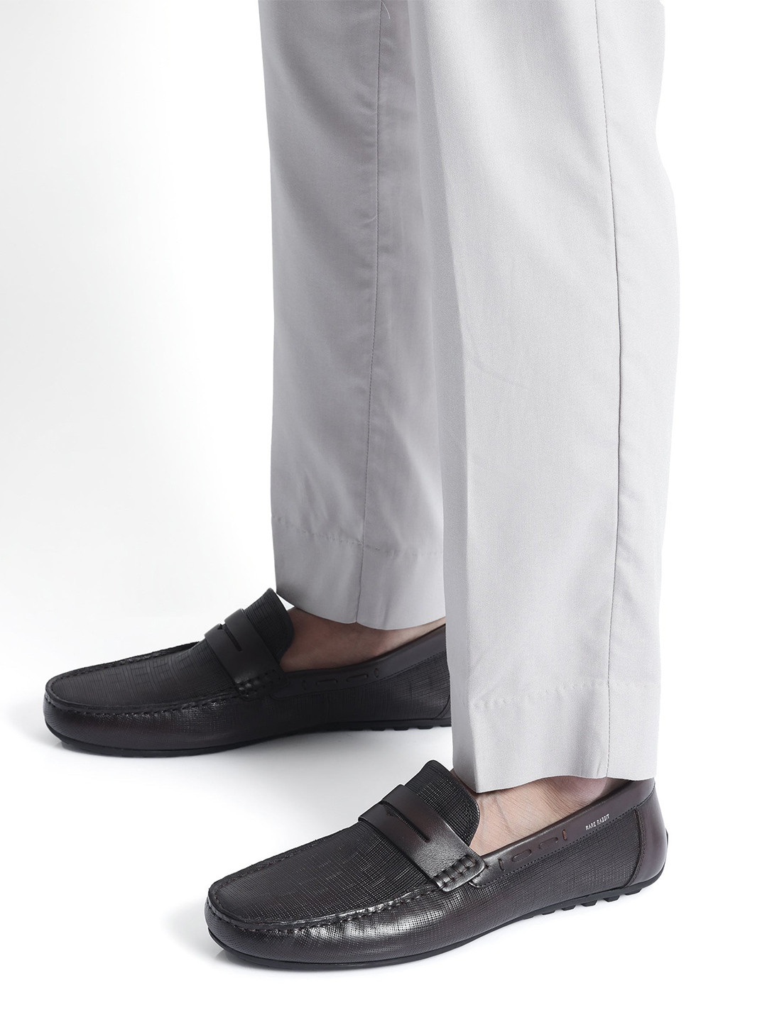 RARE RABBIT Men Saffian Textured Leather Formal Loafers