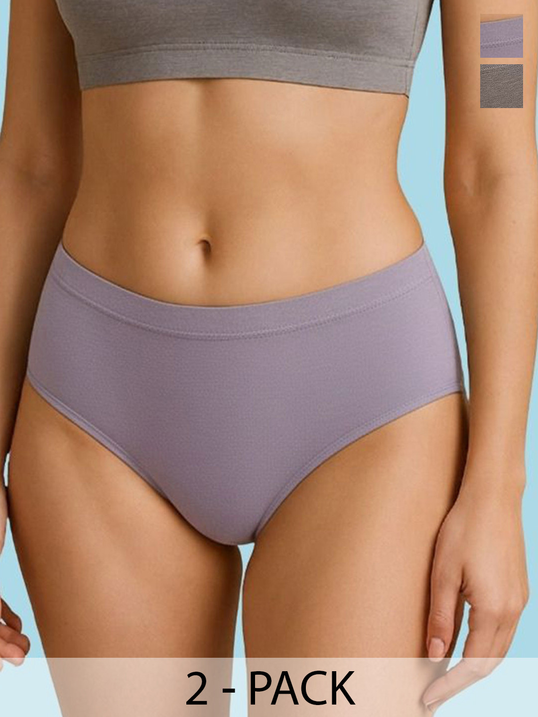 HERE&NOW Women Pack of 2 Cotton Hipster Briefs