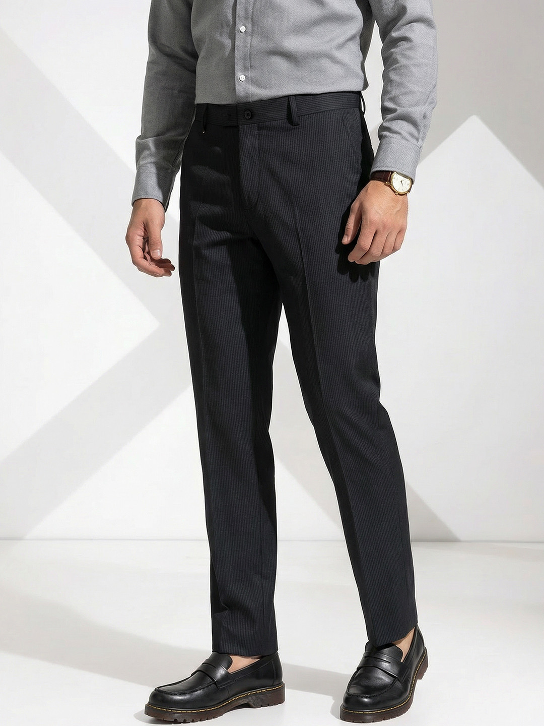 INVICTUS Men Flat-Front Formal Trousers