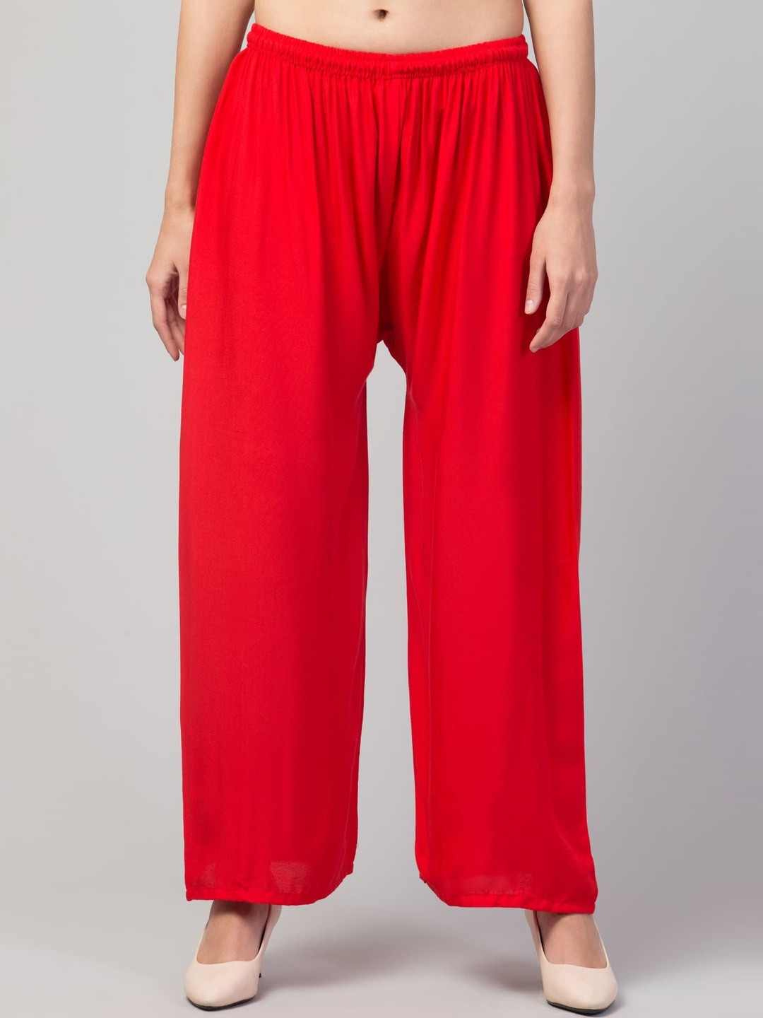 SHAUKIYA Women Flared Knitted Ethnic Palazzos