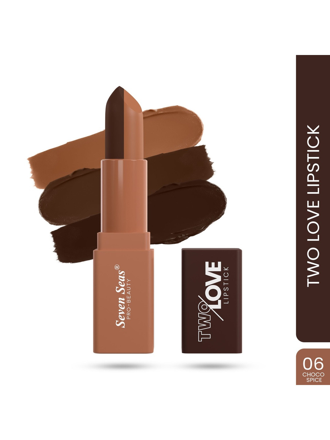 Seven Seas Two Love 3 in 1 Light Weight Matte Lipstick With Jojoba Oil - Choco Spice