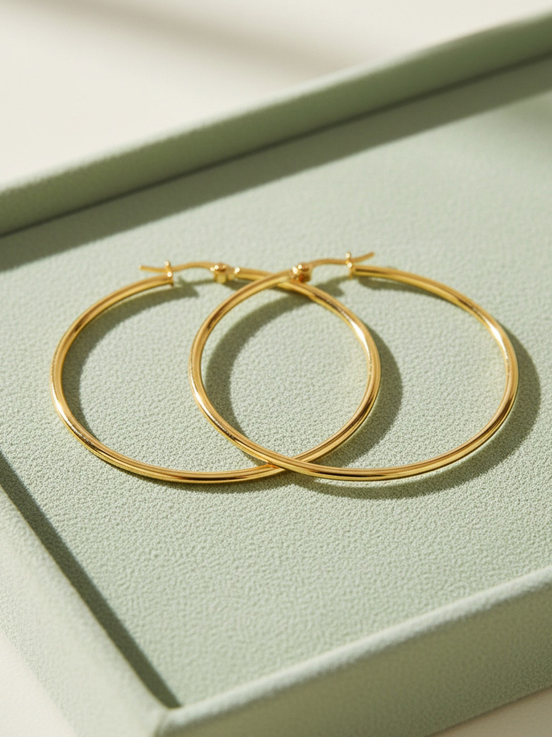 ELRA 18k Gold Plated Stainless Steel Waterproof & Anti-Tarnish Golden Halo Hoops Earrings