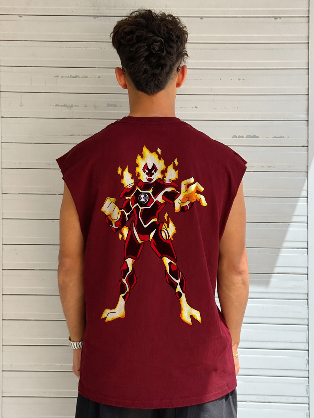 BDSQUARE Printed Sleeveless Cotton Gym Vest