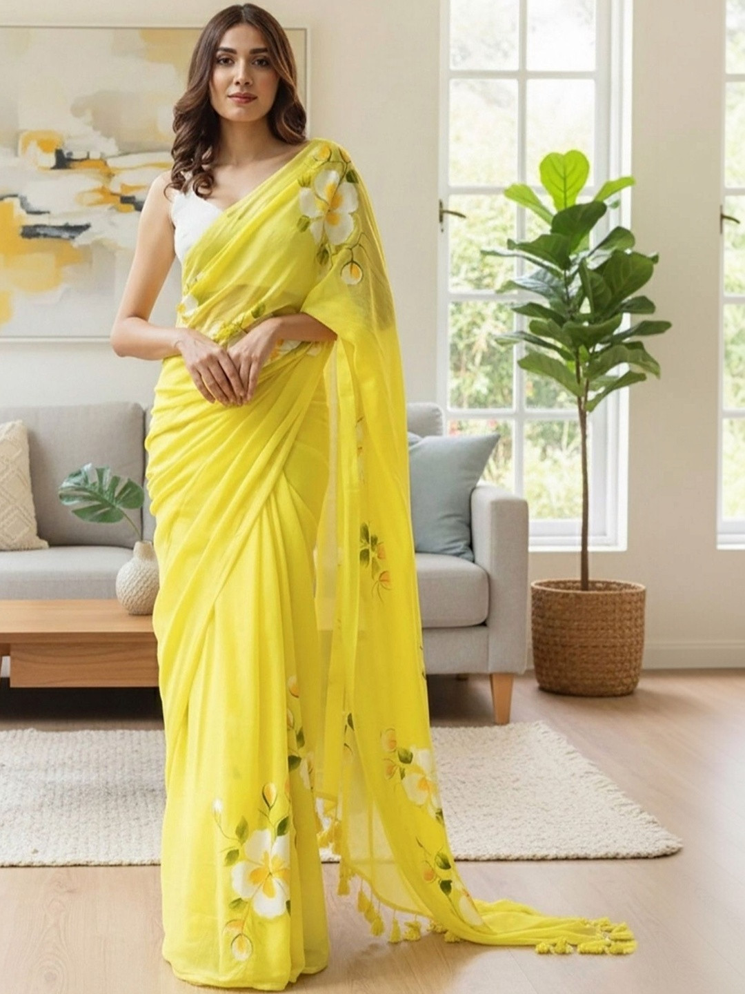 Basana Saree Kuthir Floral Pure Cotton Taant Sarees