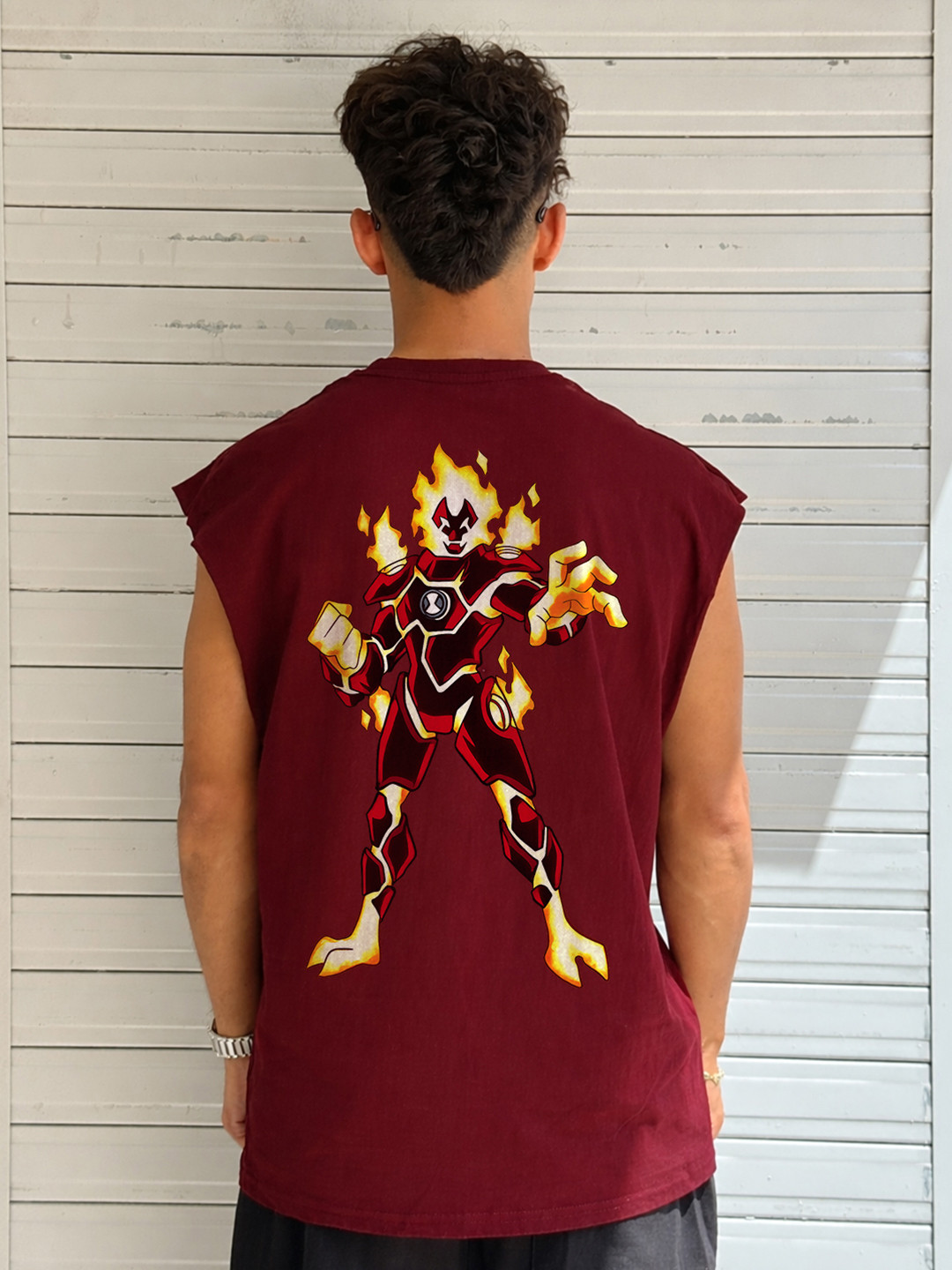 BDSQUARE Graphic Printed Round Neck Cotton Innerwear Vests