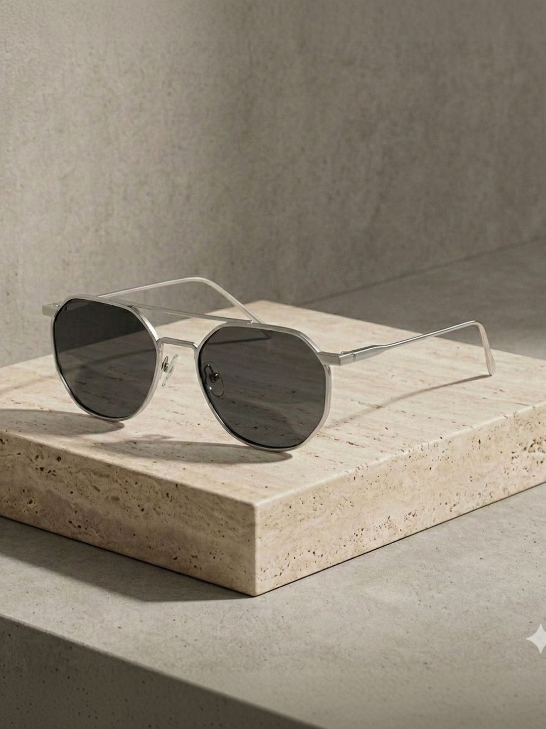 HIPE Men Black Lens & Silver-Toned Other Sunglasses with