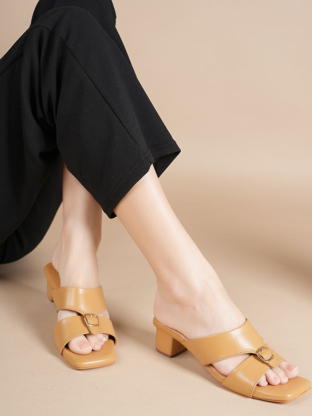 Lavie Block Mules with Buckles