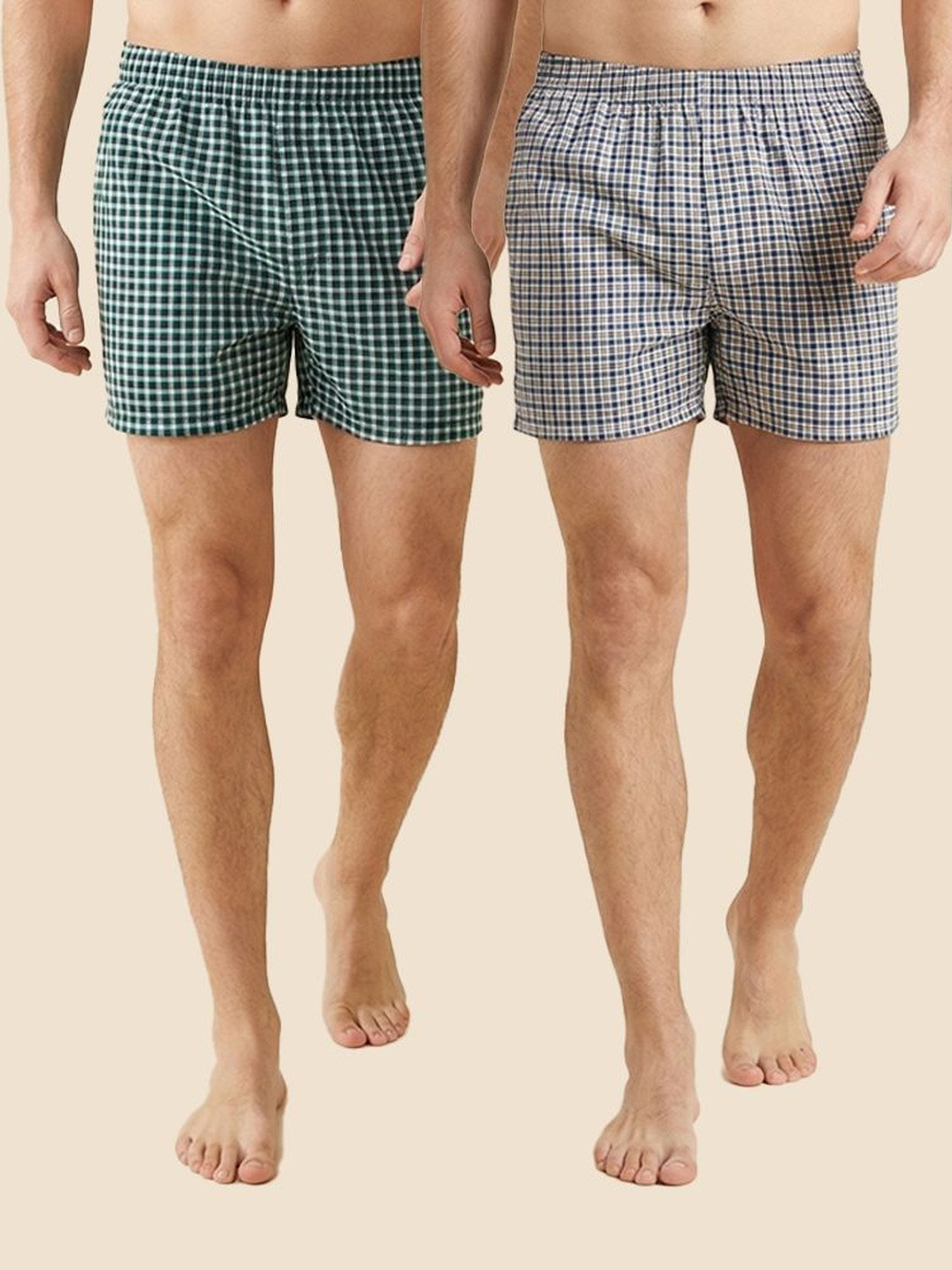 24 Street Pack of 2 Checked Boxers