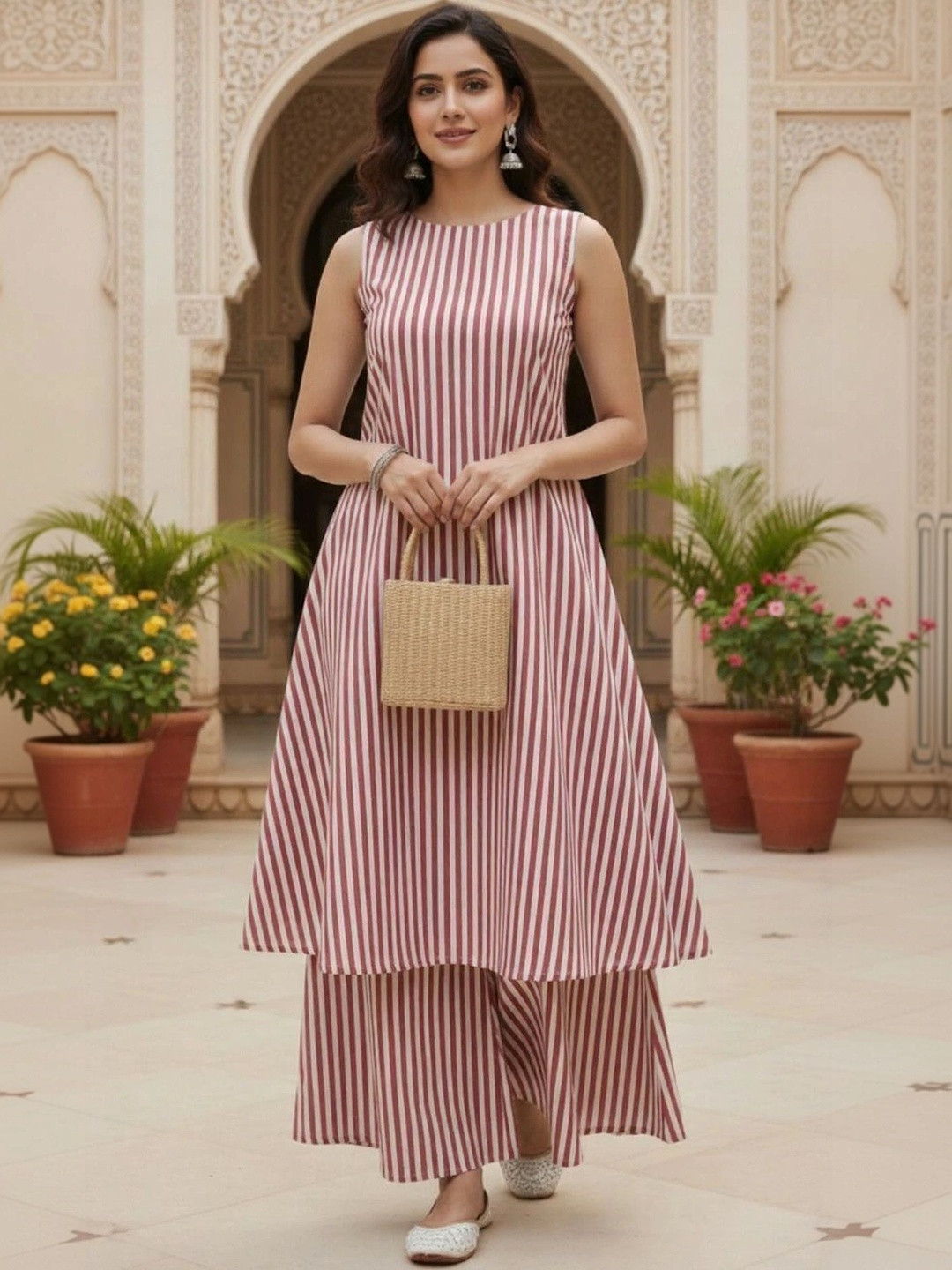 HBJ FASHION Women Printed Regular Kurta with Palazzos