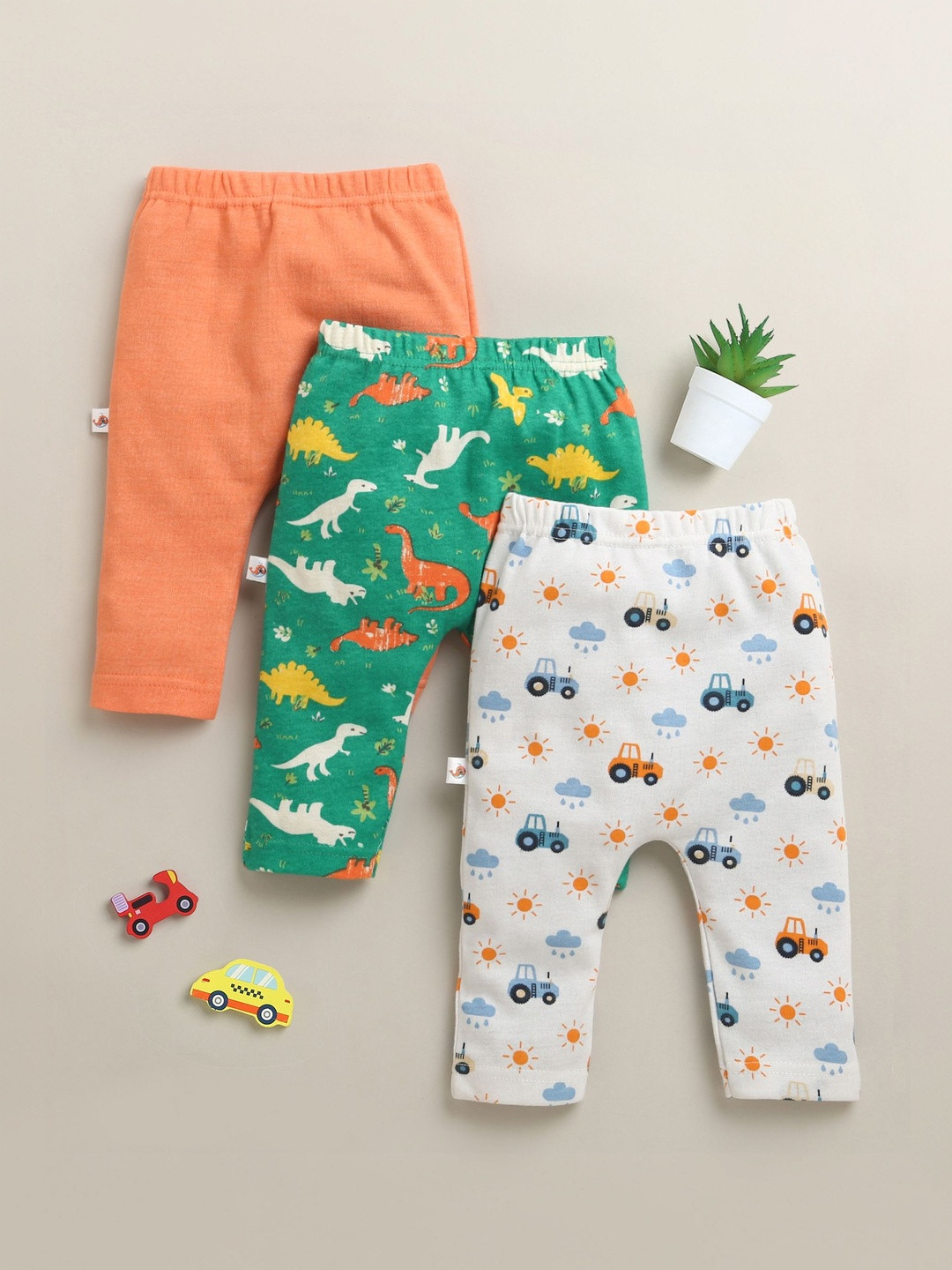 BUMZEE Pack of 3 Cotton Blend Printed Ankle Length Leggings