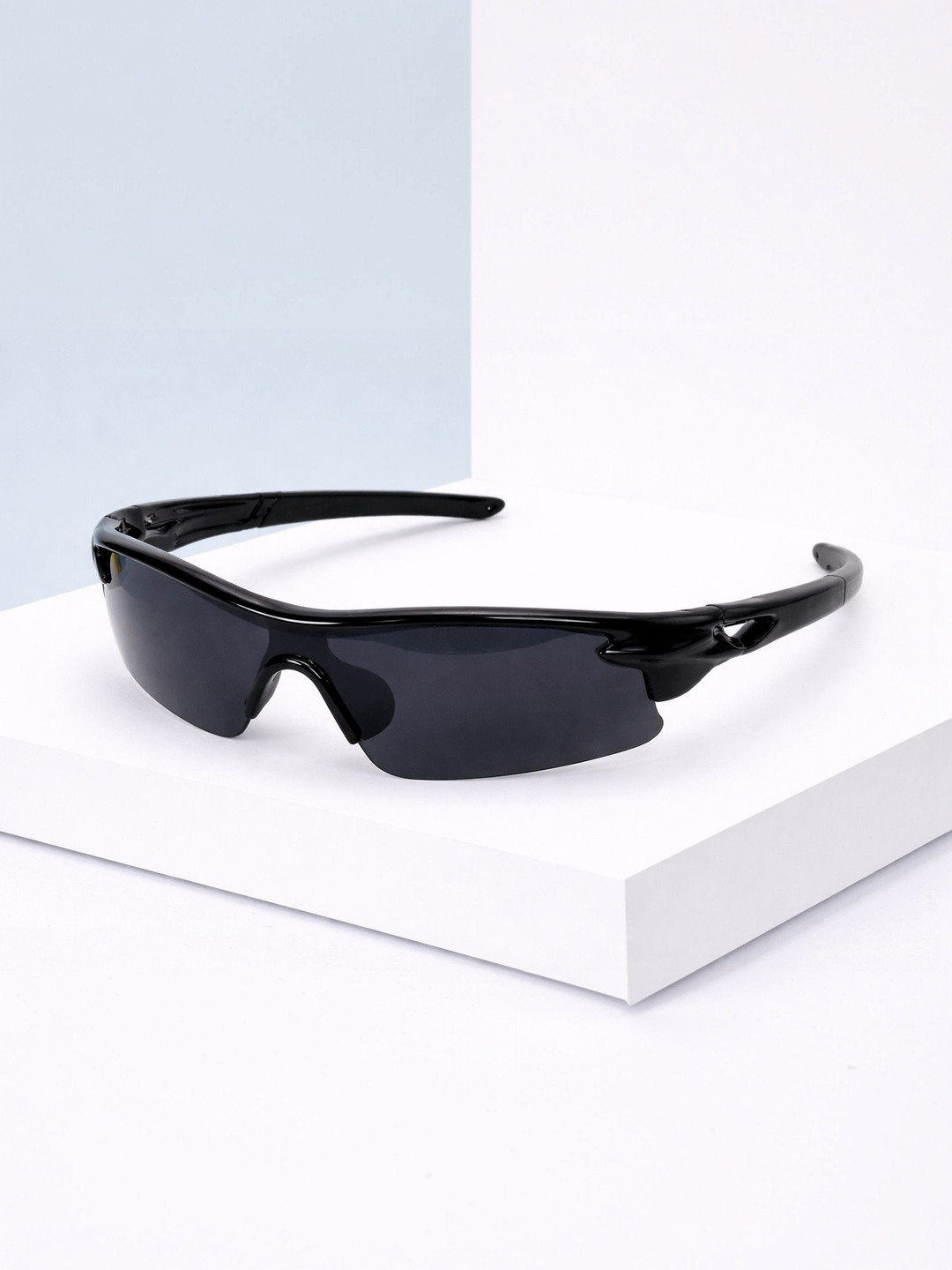 HIPE Men Black Lens & Black Sports Sunglasses with