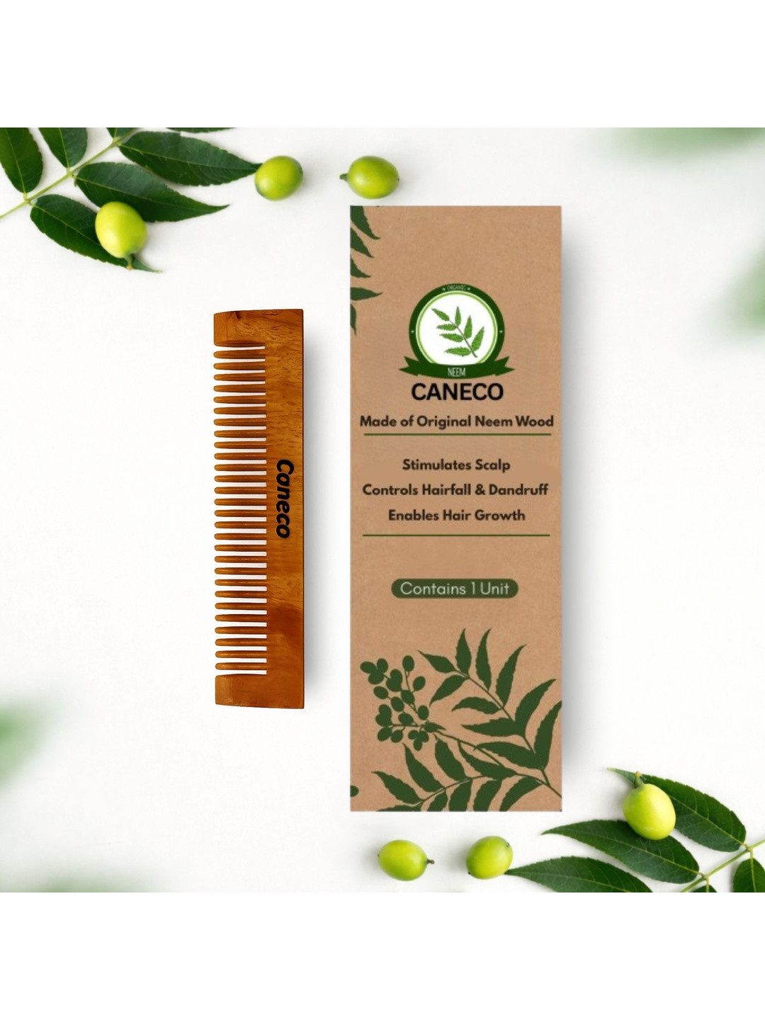 CANECO Neem Wooden Hair Comb