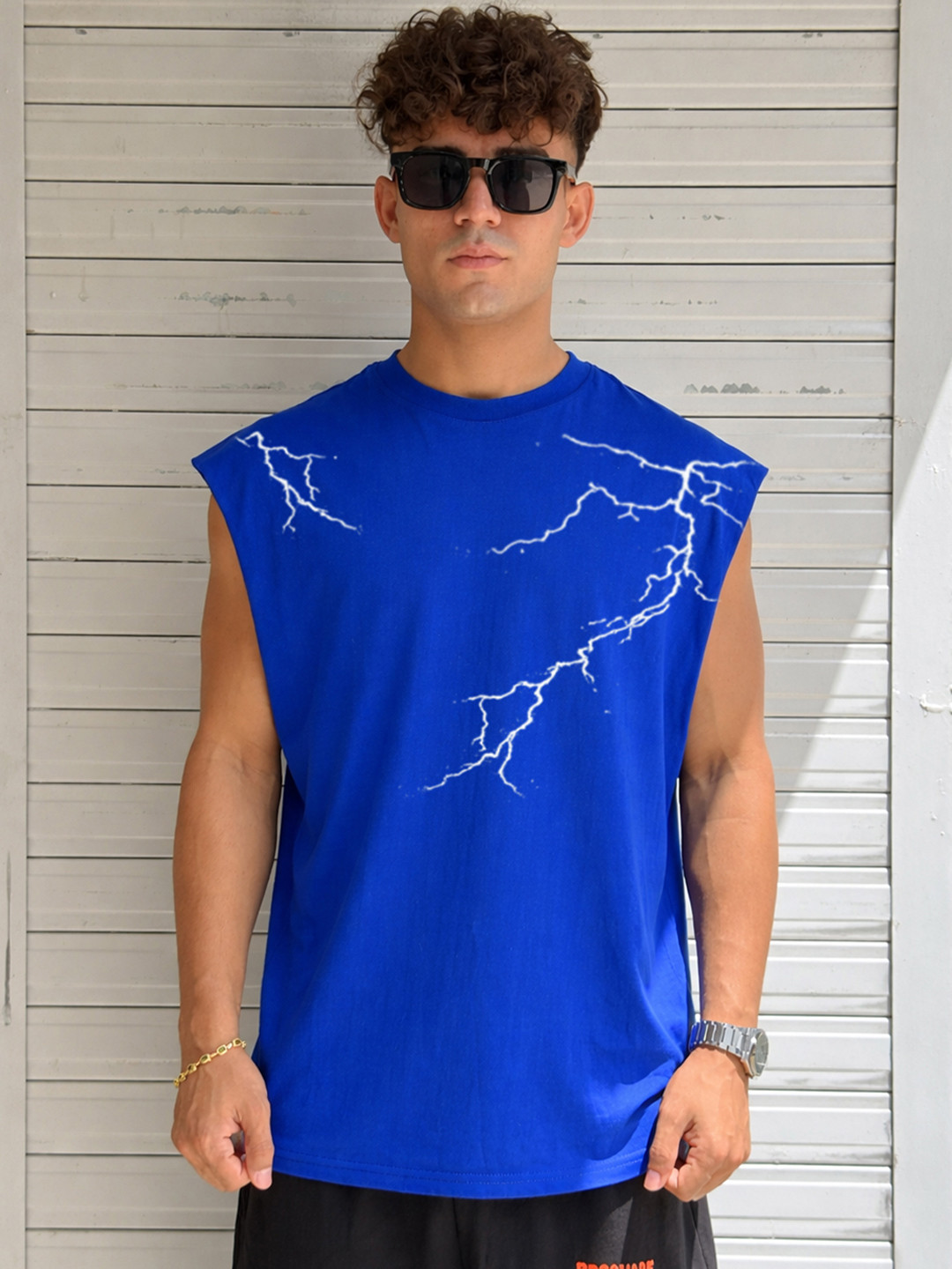 BDSQUARE Printed Cotton Gym Vest