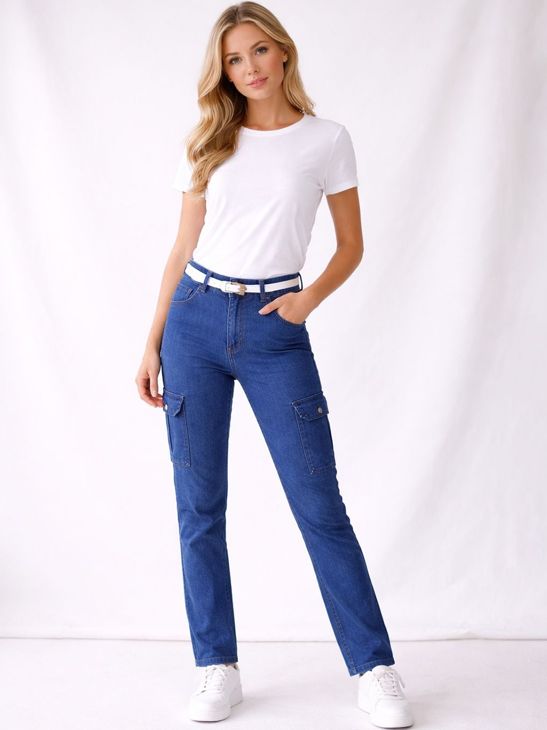 DAZORA Women Straight Fit Cargos Trousers