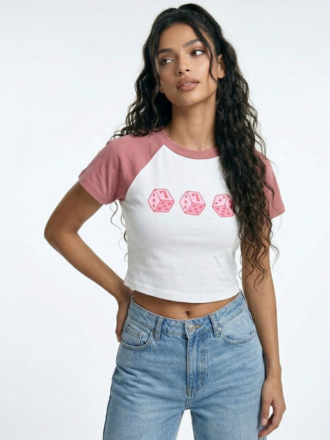 Mast & Harbour Print Cotton Crop Top