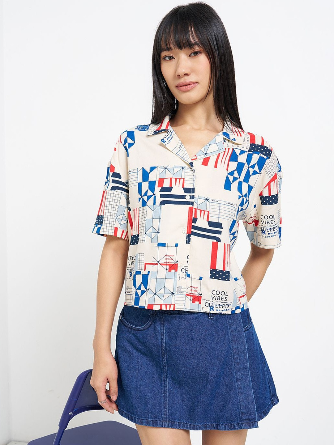 People Women Printed Casual Shirt