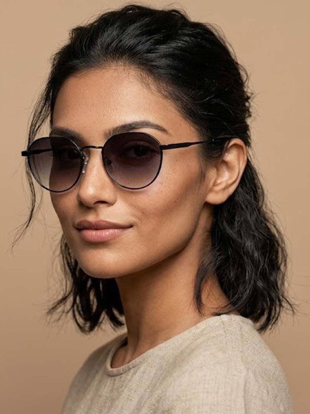 ACCENTZ Women Black Lens & Black Rectangle Sunglasses with