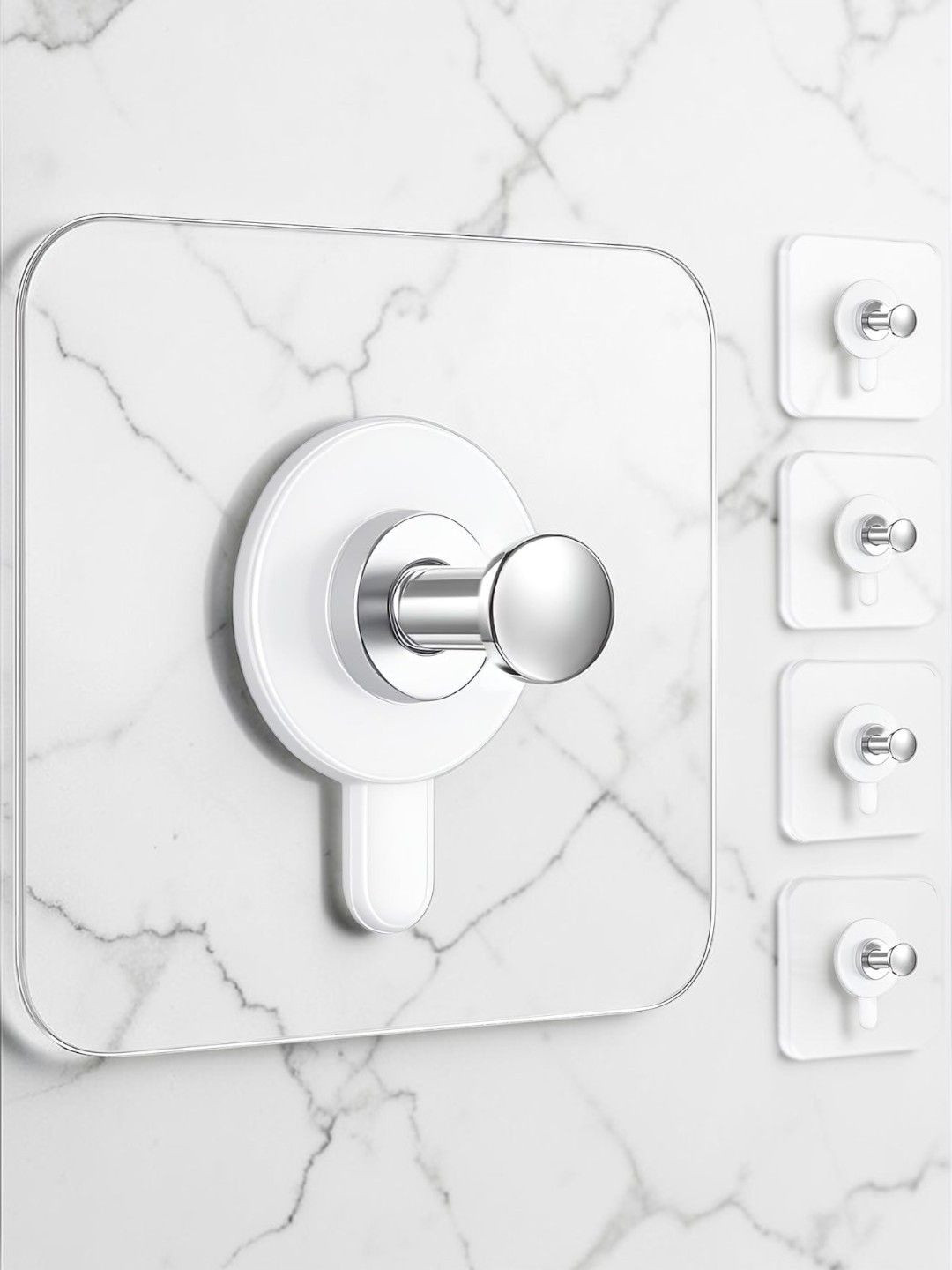 Klivon 5-Pieces Transparent Stainless Steel Hooks and Holders