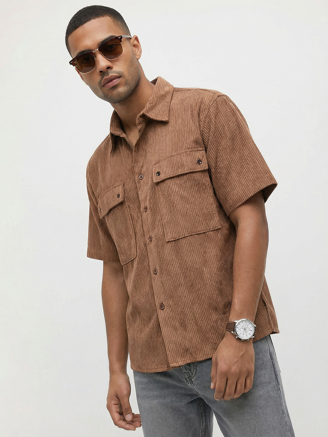 The Roadster Lifestyle Co. Relaxed Fit Textured Casual Shirt