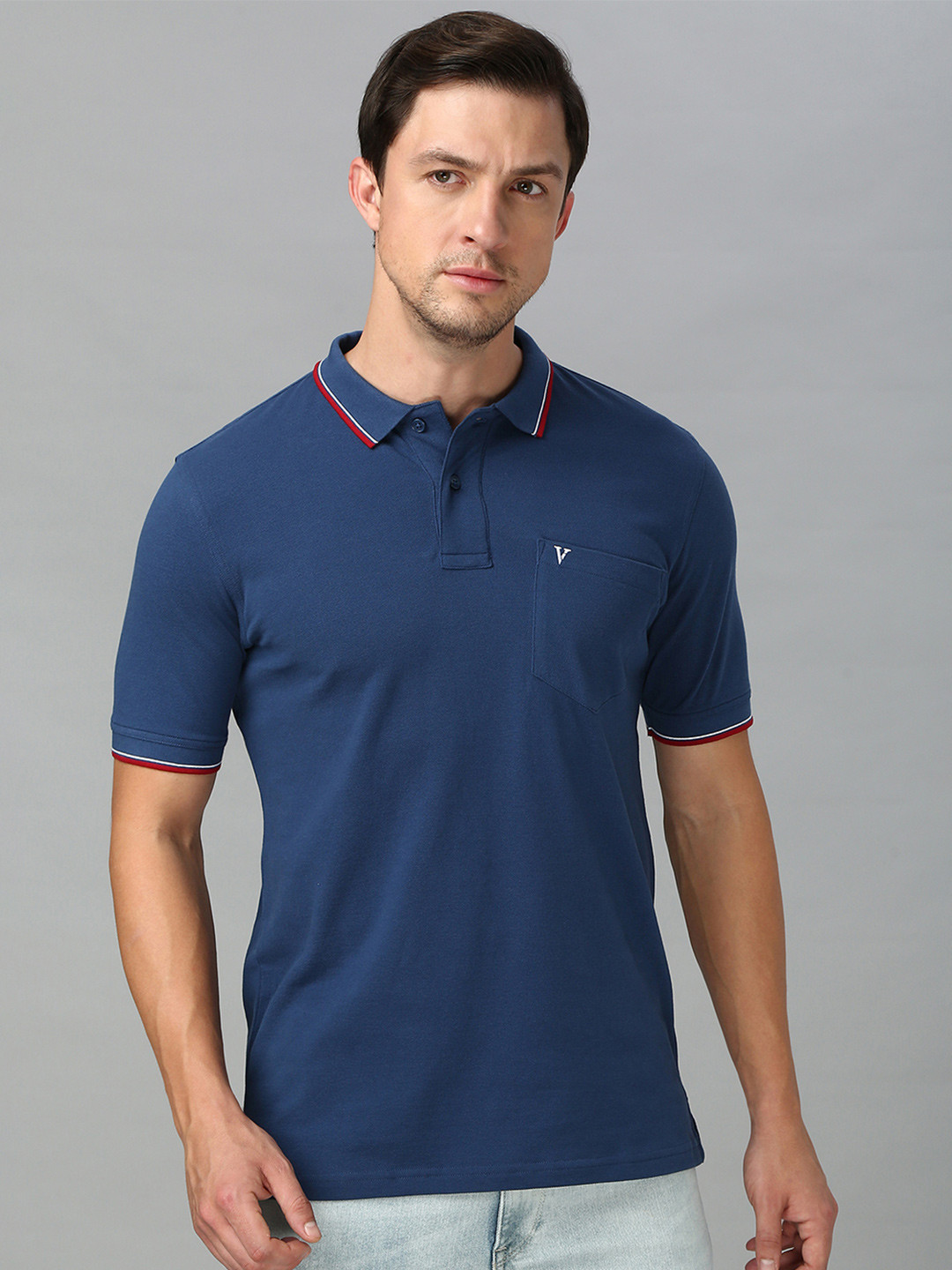 Van Heusen Innerwear Men Solid Polo Collar Pure Cotton T-shirt