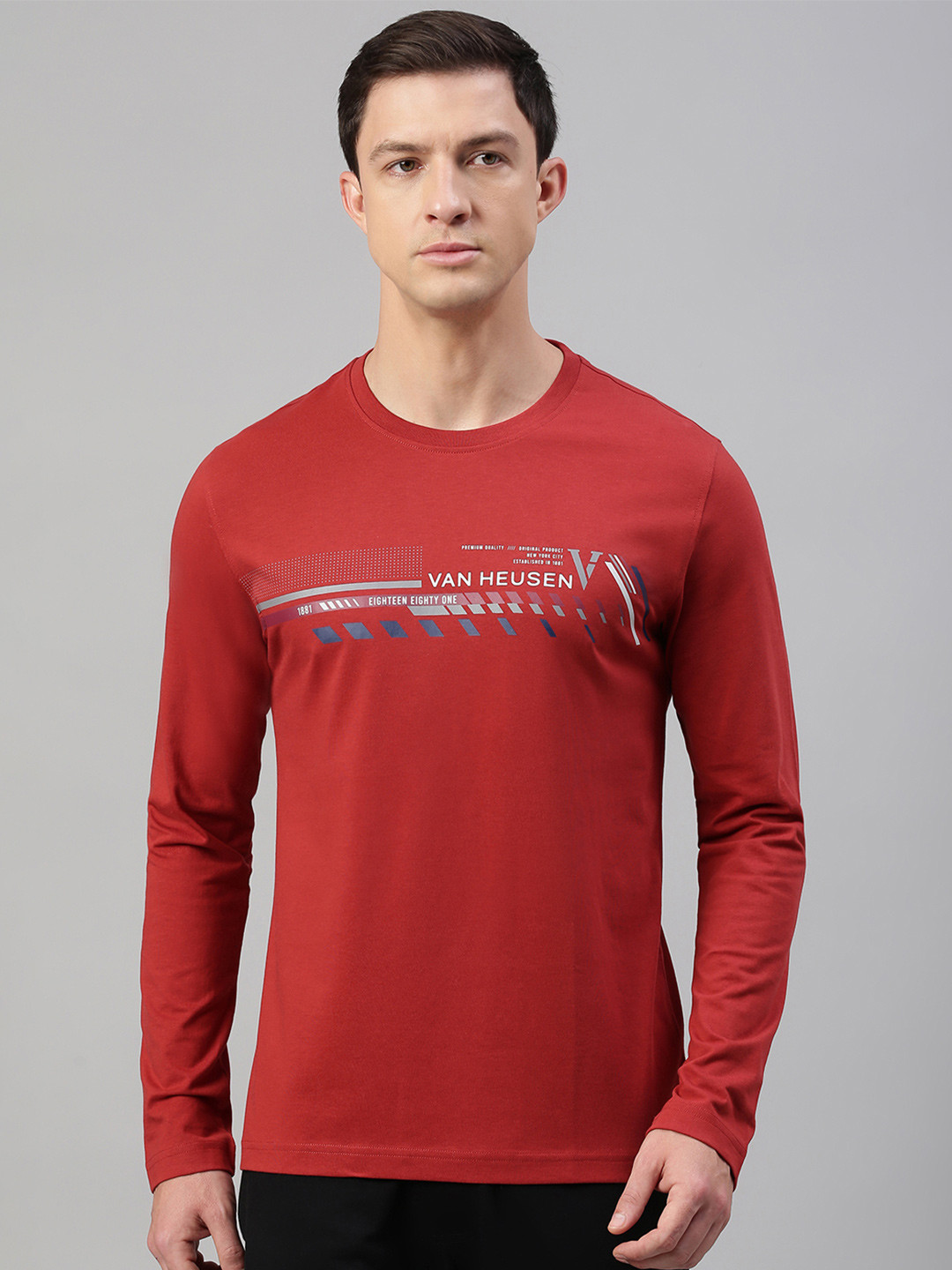 Van Heusen Innerwear Typography Printed Cotton Lounge Tshirt