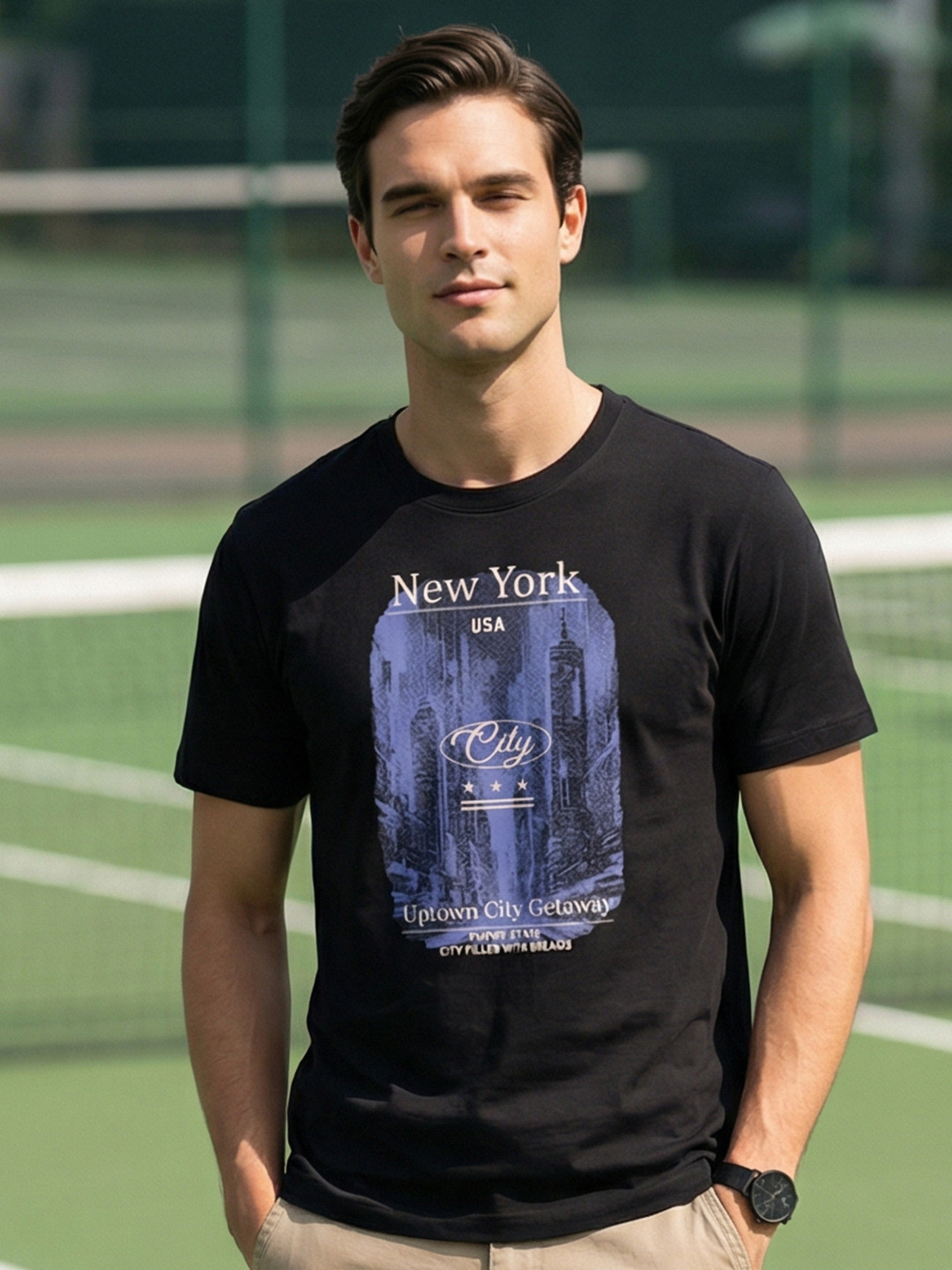 NOBERO Men Printed Pure Cotton T-shirt