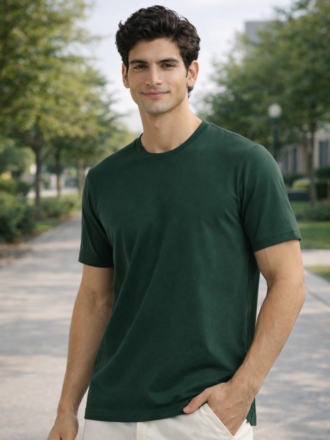 NOBERO Men Cotton UPF50 Solid T-shirt