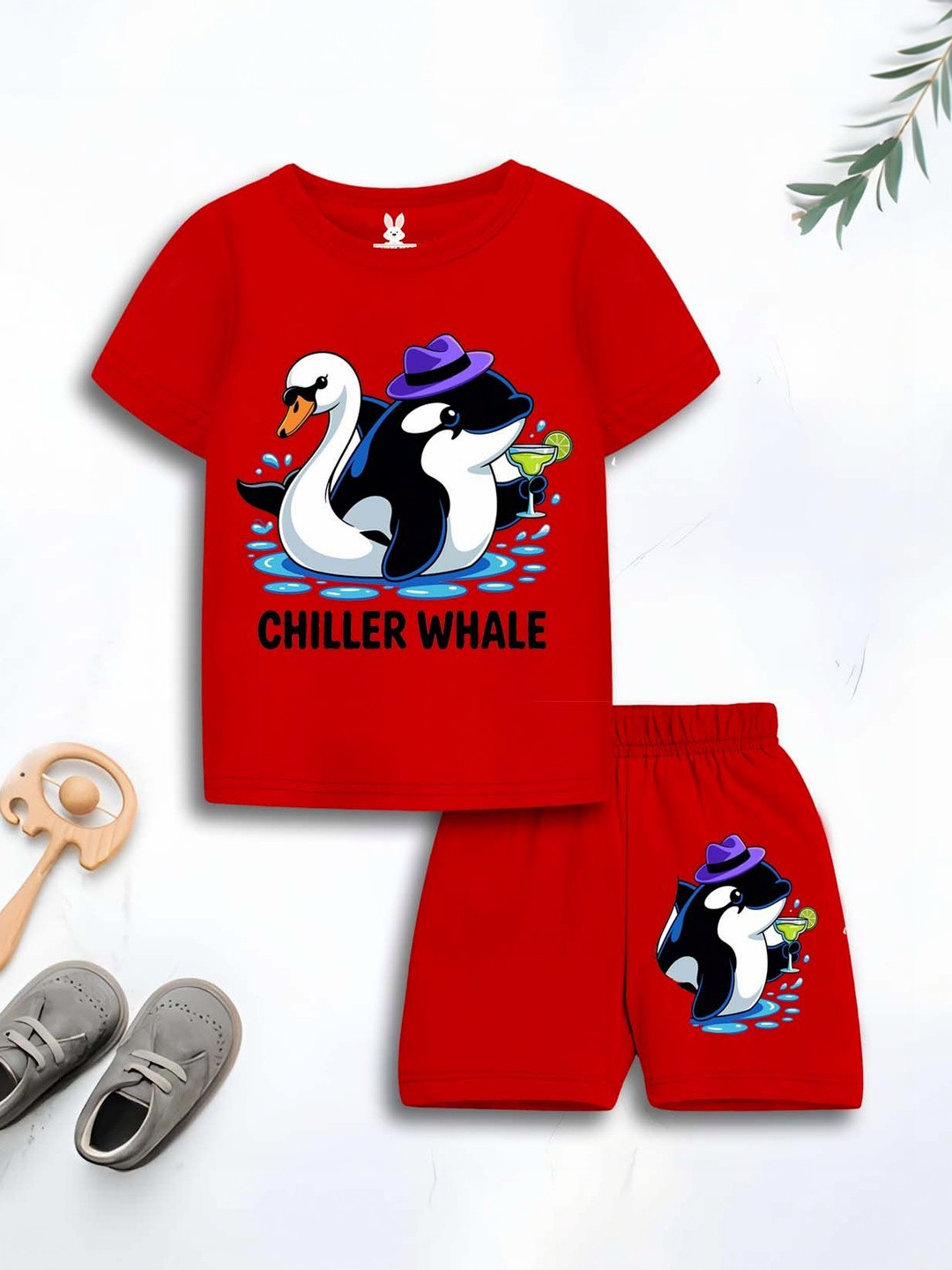 KIDSCRAFT Girls Printed T-shirt with Shorts