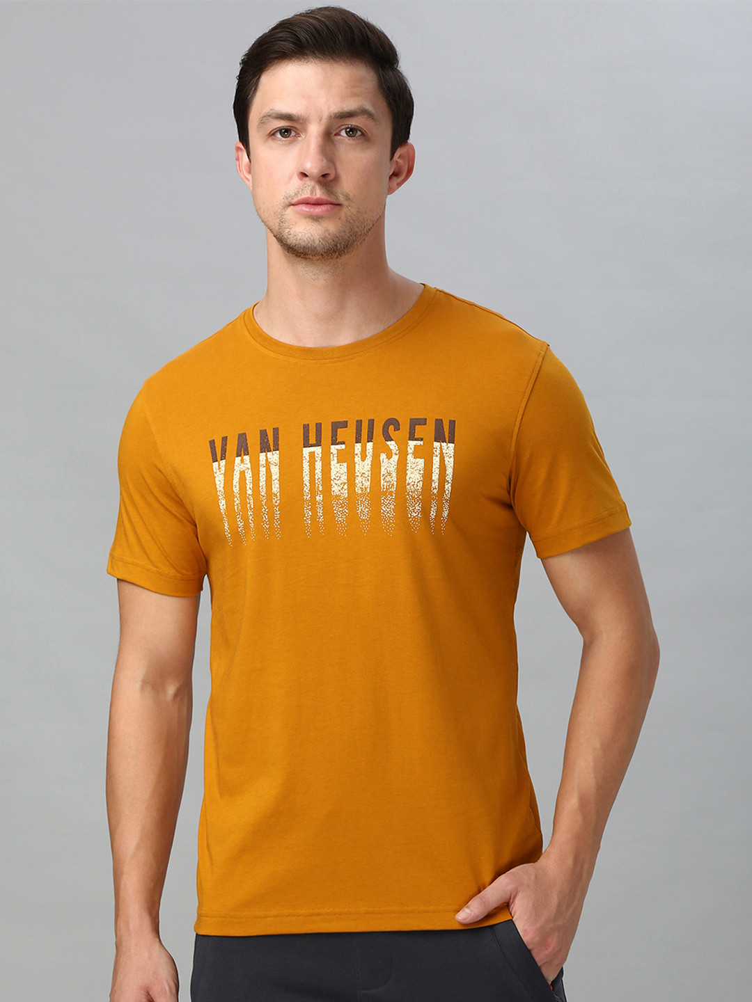 Van Heusen Innerwear Cotton Blend Graphic Lounge Tshirts Short Sleeve Breathable