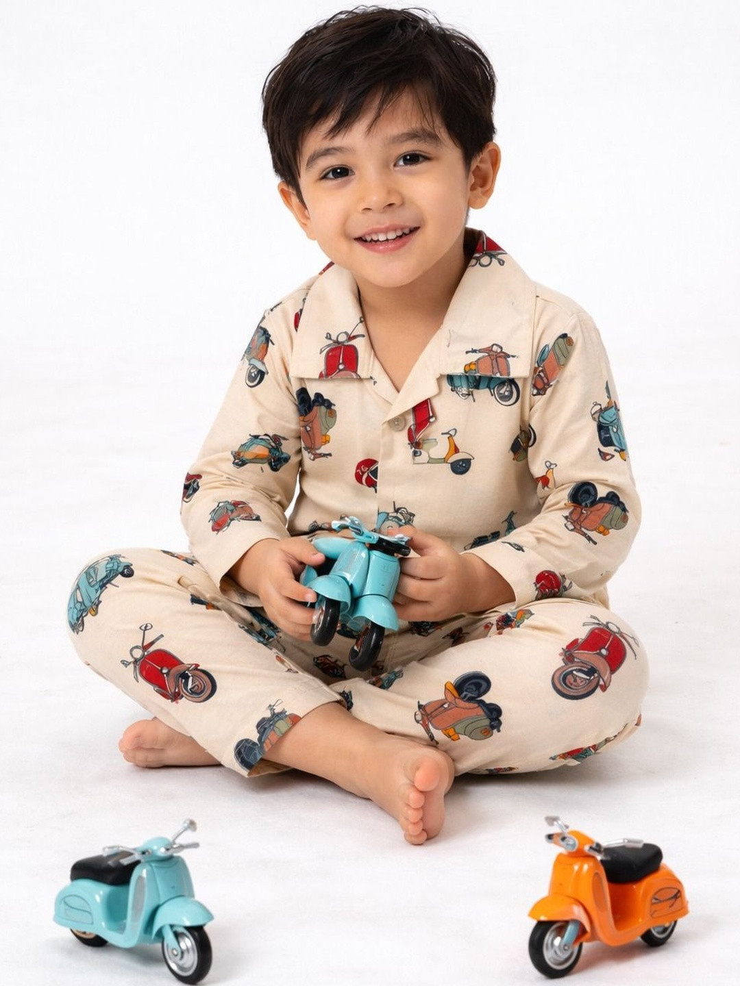 TONY & JONY Boys Printed Shirt with Pyjamas