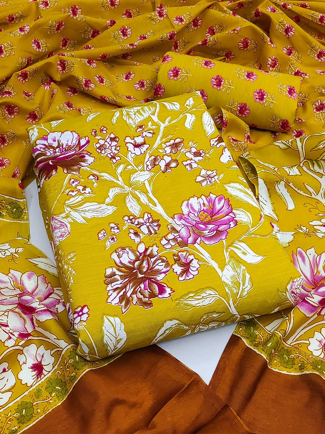 Nayanthara Trends Printed Pure Cotton Unstitched Dress Material
