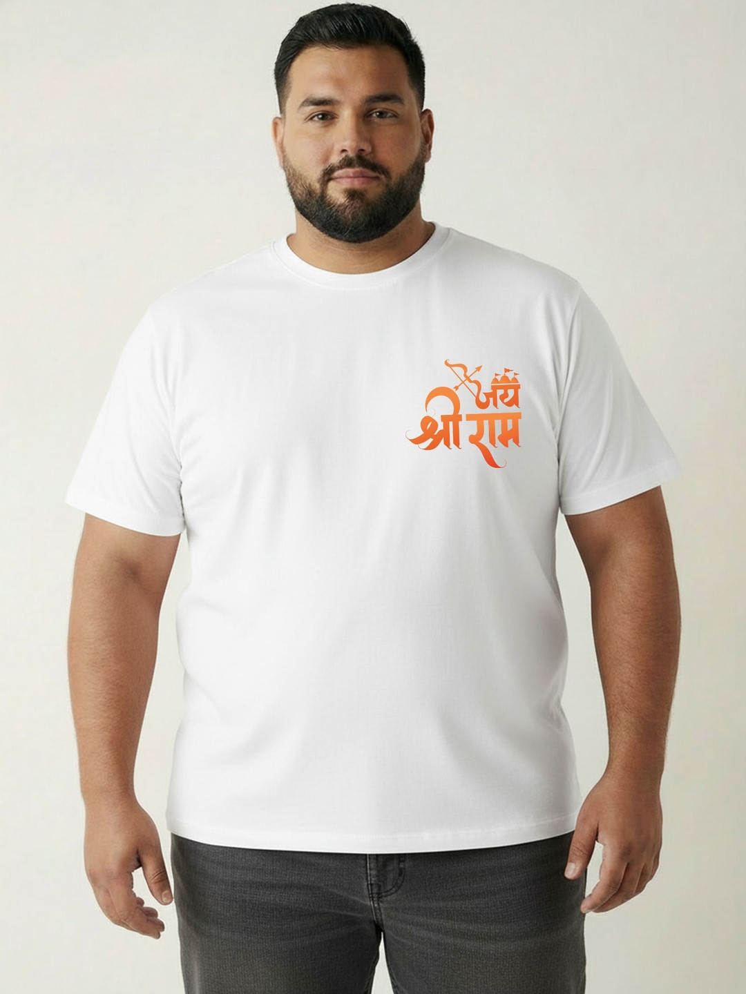 Toodle Plus Men Plus Size Cotton Graphic Print Round Neck Regular Fit Half Sleeve T-Shirt