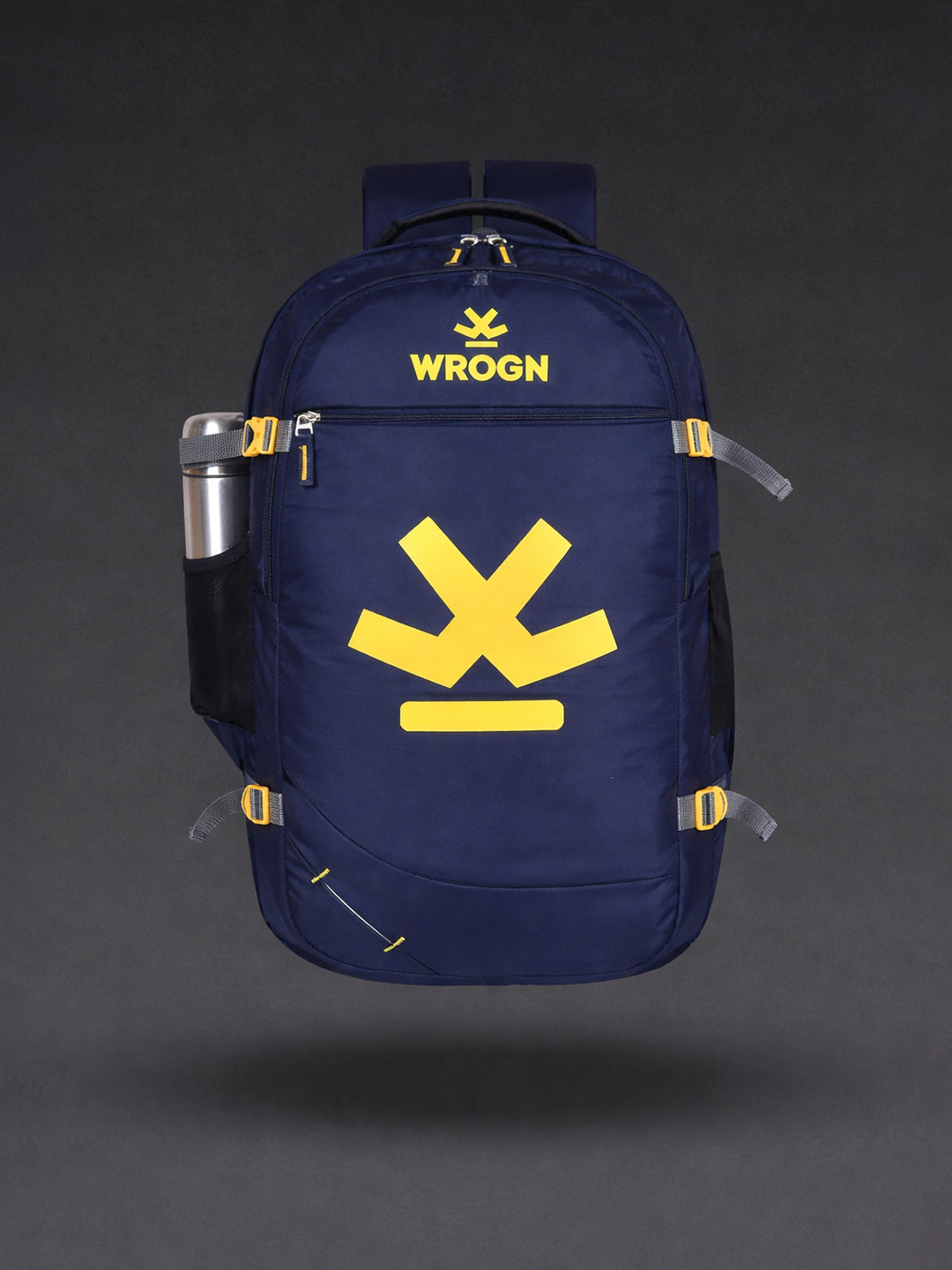 WROGN Unisex Brand Logo Backpack with Compression Straps