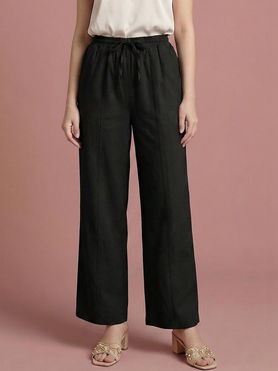 CORSICA Women Comfort Flared High-Rise Trousers