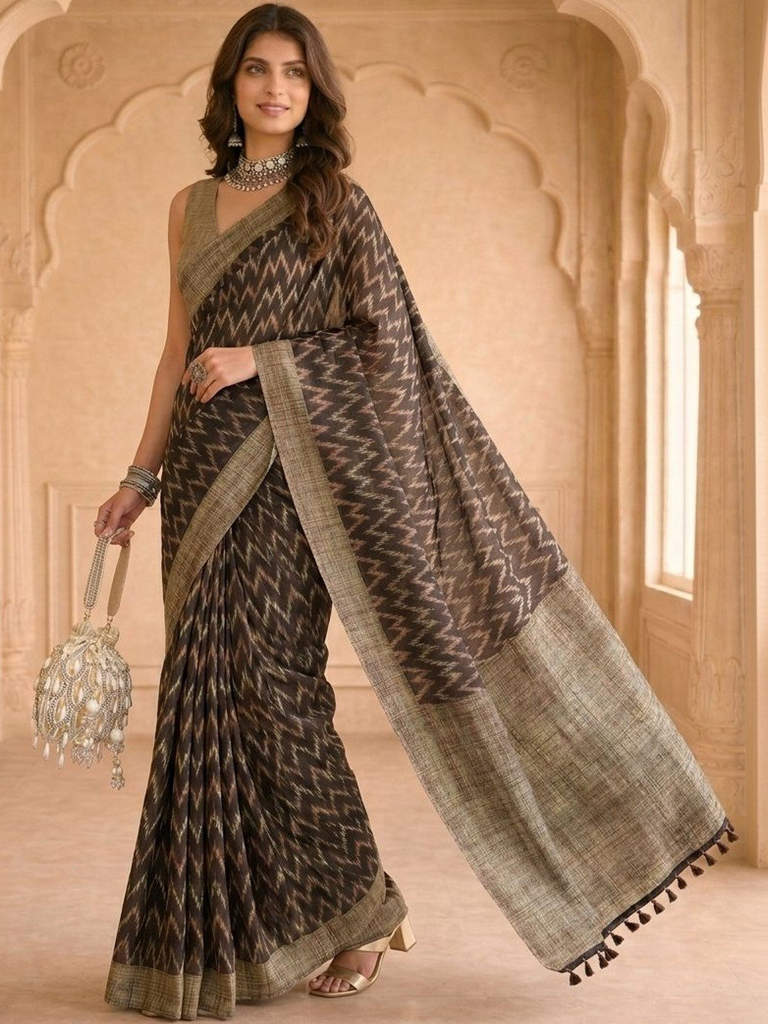 SZN Linen Blend Saree