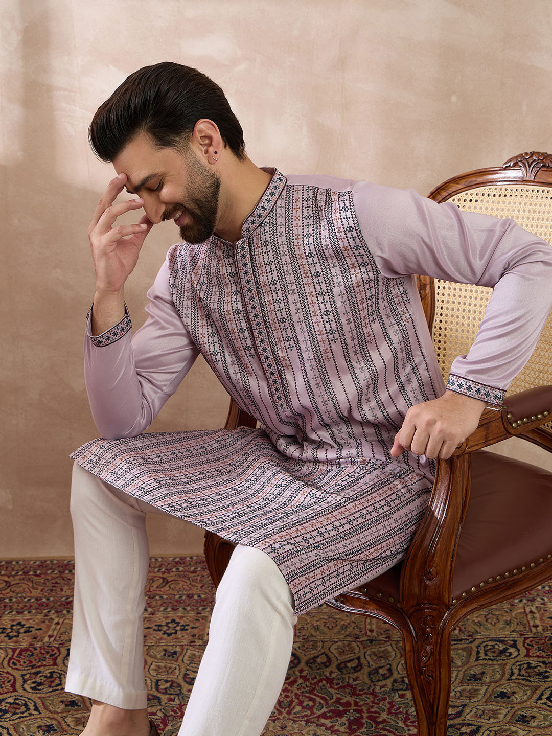 Ethnic Bay Men Embroidered Summer Sheers Kurta