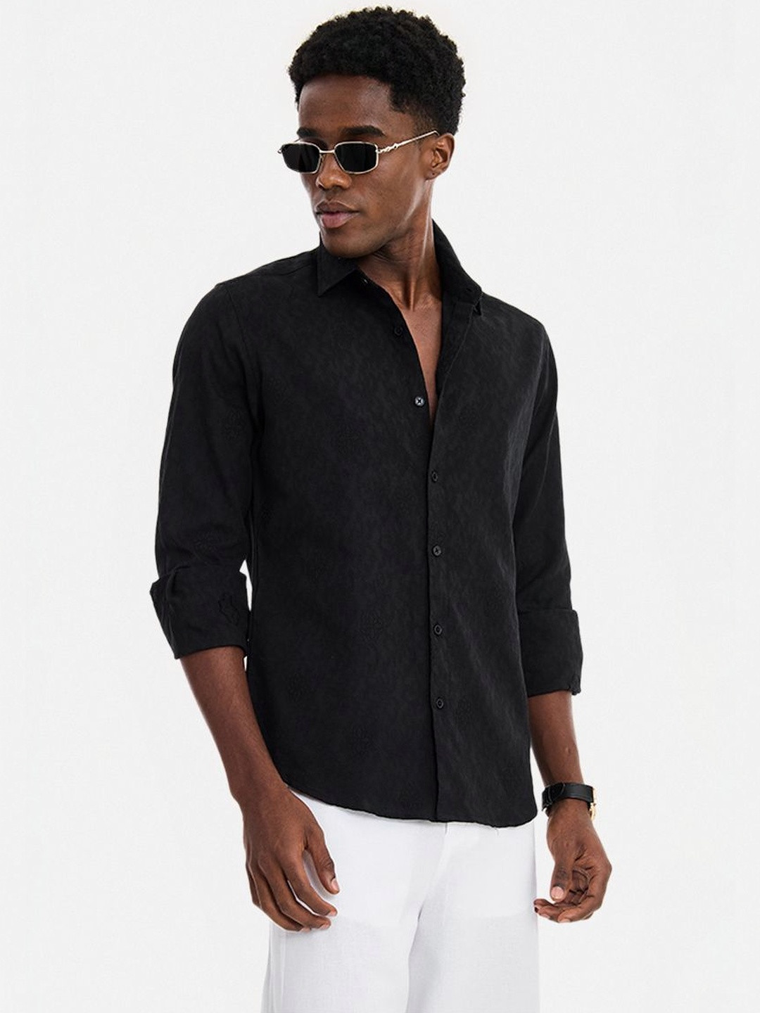 Snitch Cotton Long Sleeves Slim Fit Shirt