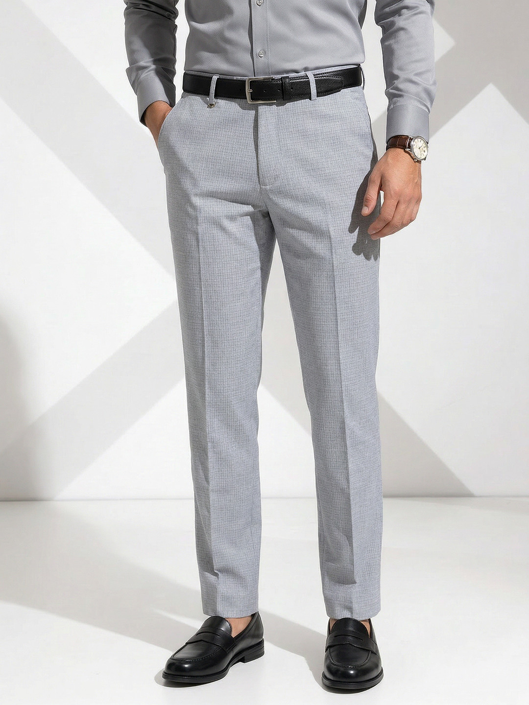 INVICTUS Men Checked Formal Trousers
