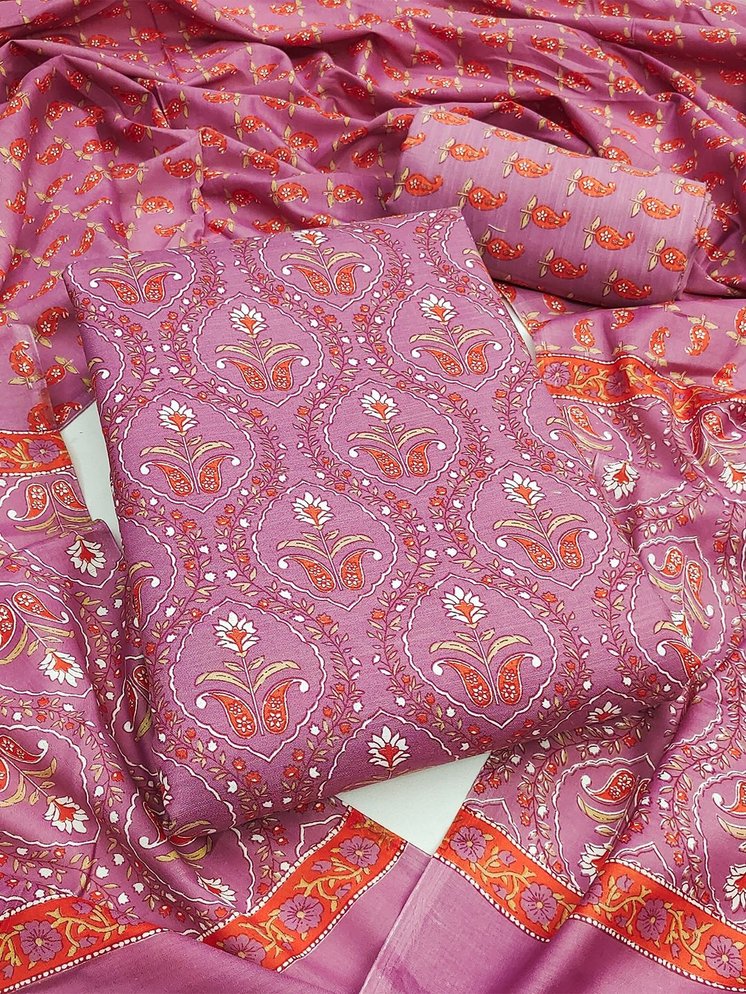 Nayanthara Trends Printed Pure Cotton Unstitched Dress Material