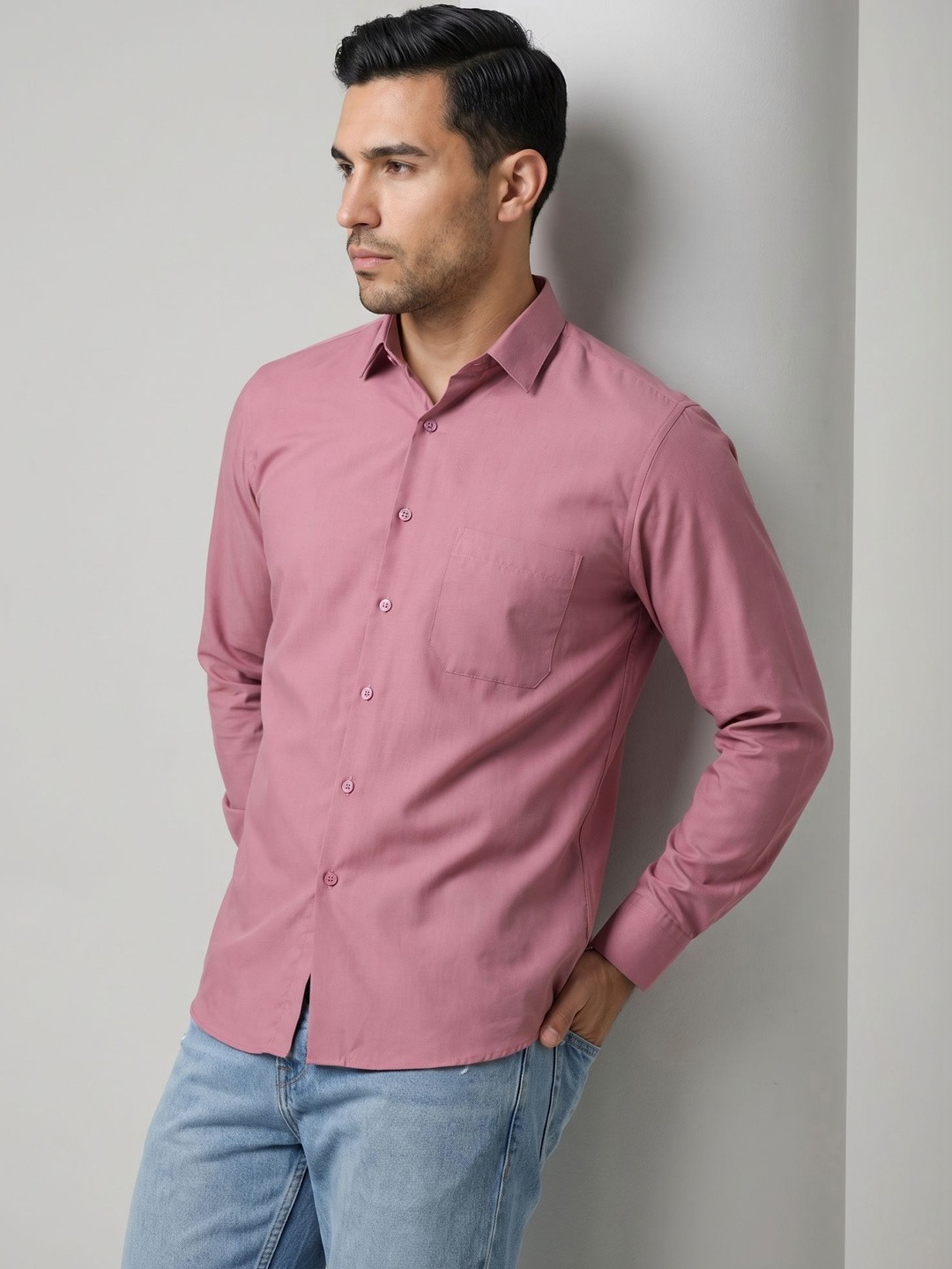 The Roadster Lifestyle Co Cotton Spread Collar Shirt