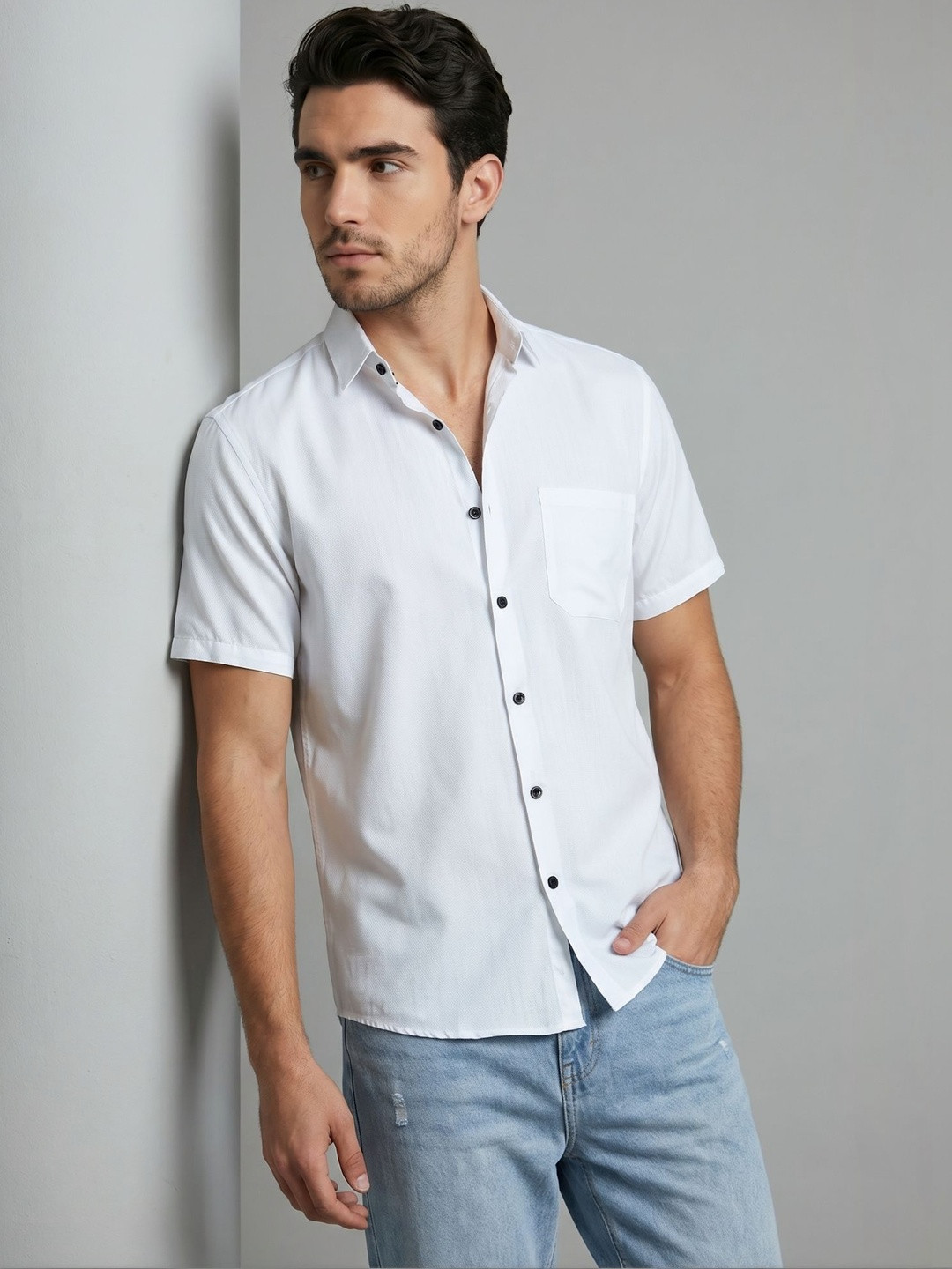 The Roadster Lifestyle Co Cotton Spread Collar Shirt