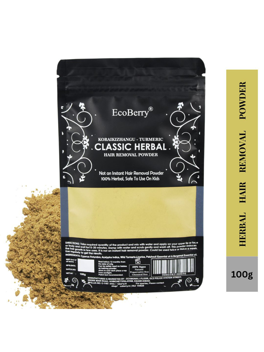 EcoBerry Korai Kizhangu Hair Removal Powder- 100 g