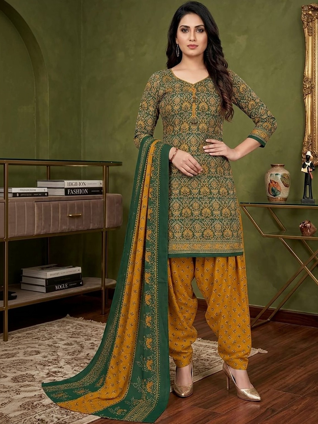 SEWDHAGA Women Ethnic Motifs Printed Regular Kurta with Patiala & With Dupatta