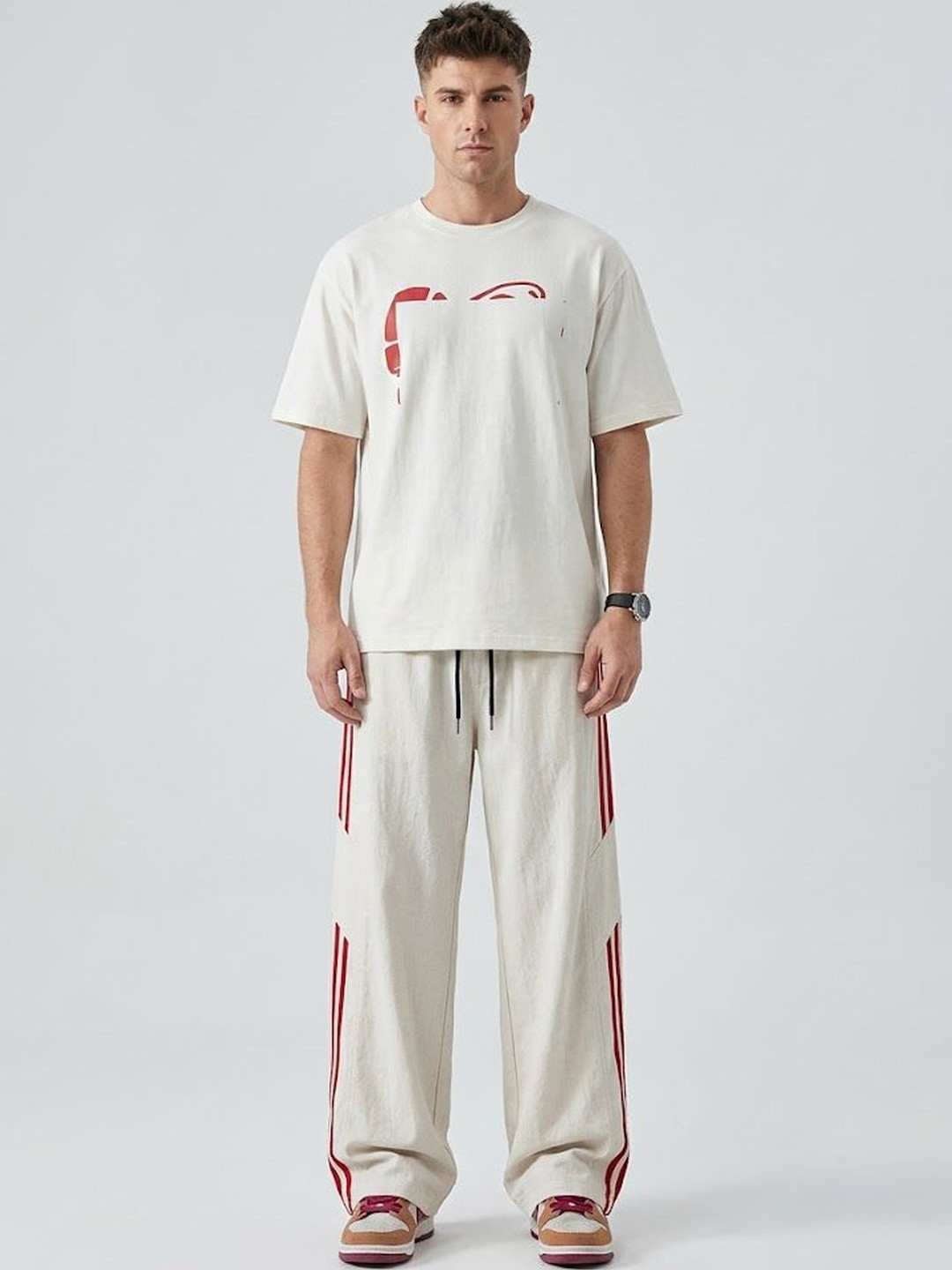 ANDREW HILL Men Regular Fit Striped Trousers