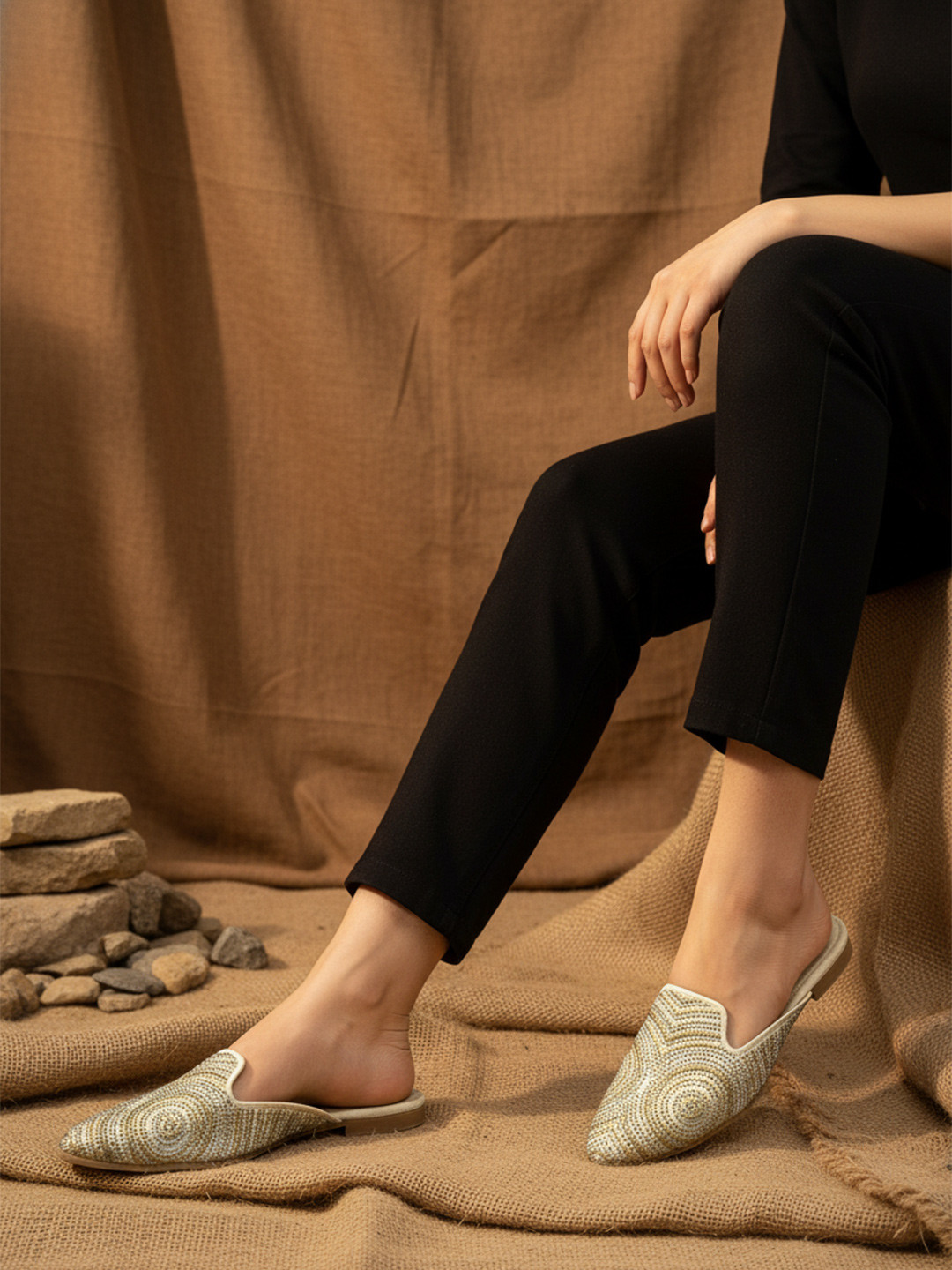 ASHO WITH FASHION MADE GLOBAL Women Ethnic Mules Flats