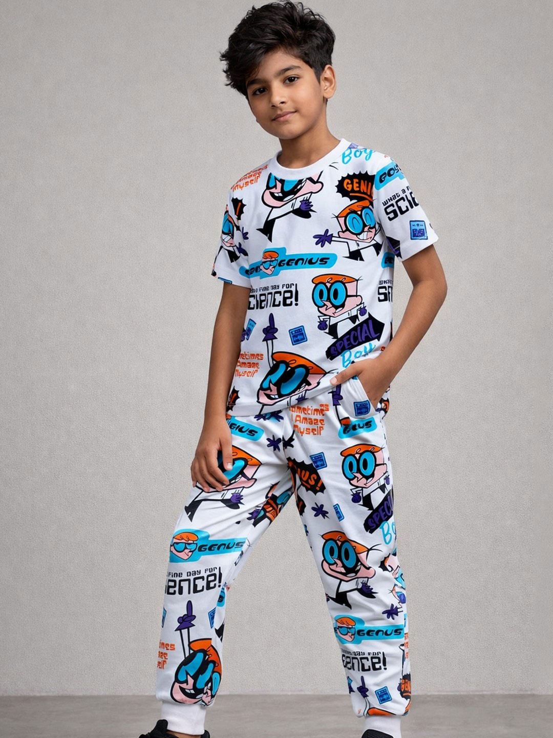 YK X Minute Mirth Boys Printed Pure Cotton Clothing Set