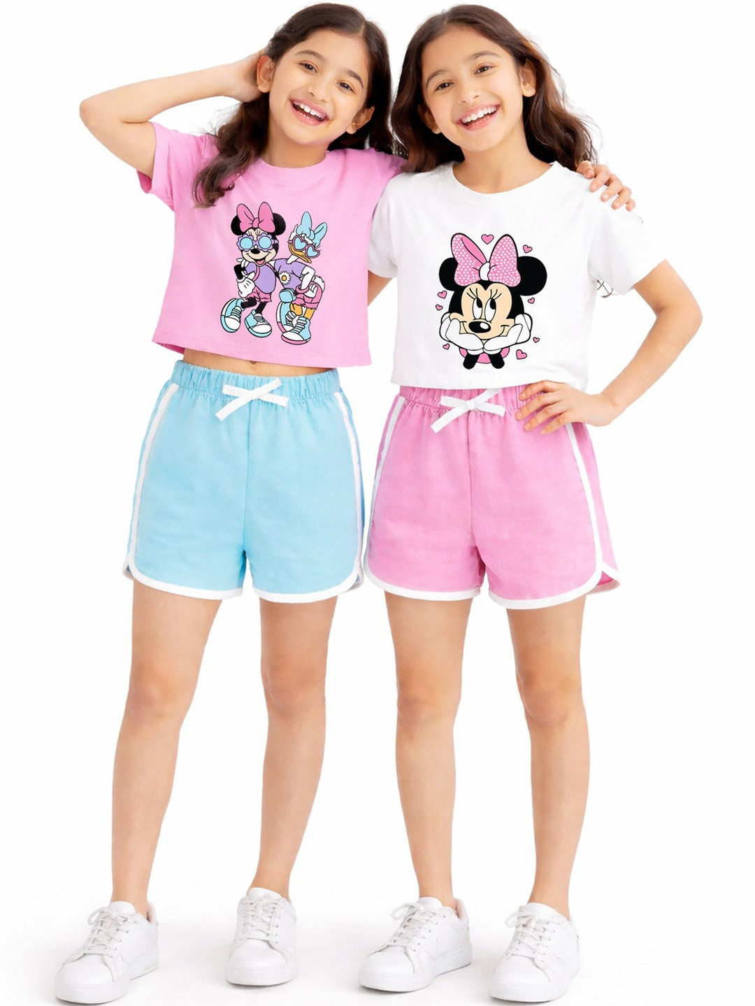 YK Disney Girls Printed T-shirt with Shorts